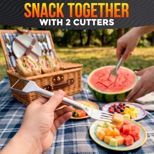 BURIUS Watermelon Fork Slicer Cutter Stainless Steel 20.3 cm (8 Inch) | All-in-One Fruit Prep Tool thumbnail 7