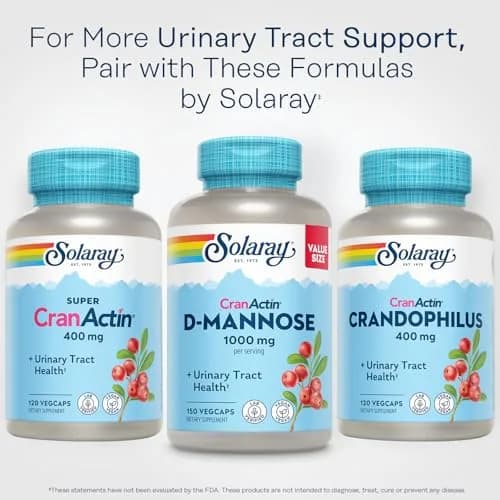 SOLARAY D-Mannose with CranActin Cranberry Supplement 400mg 150ct Pack of 2 | Urinary Tract Support with Vitamin C thumbnail 5