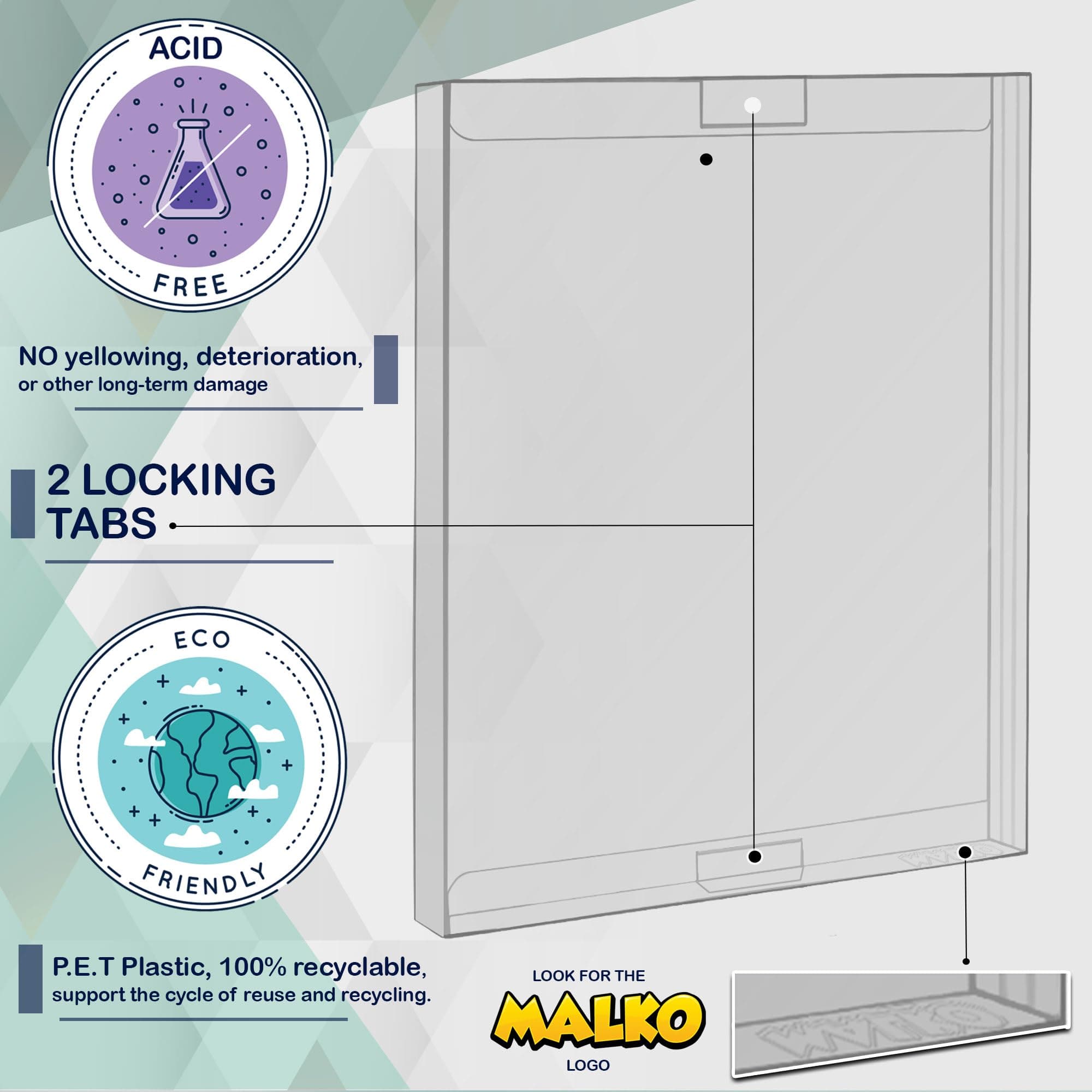 MALKO SteelBook Protector Sleeves 10 Pack | Clear Plastic Cases with 2 Tabs for Blu-Ray & PS5 - view 3