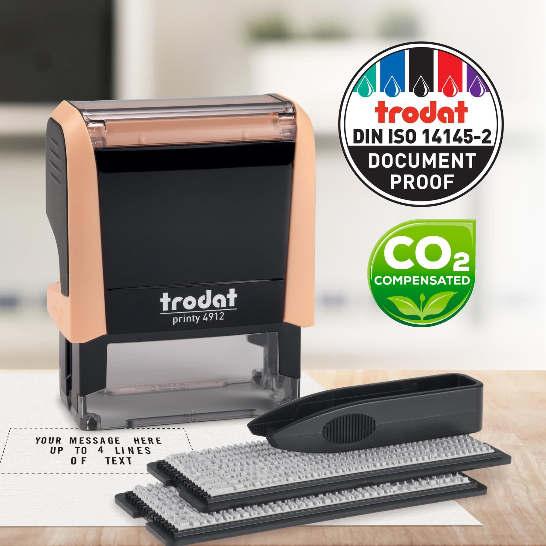 Trodat Printy 4912 Self Inking DIY Stamp Kit – Custom Message, 3/4" x 1-7/8" | Durable, Refillable, Eco-Friendly - view 6