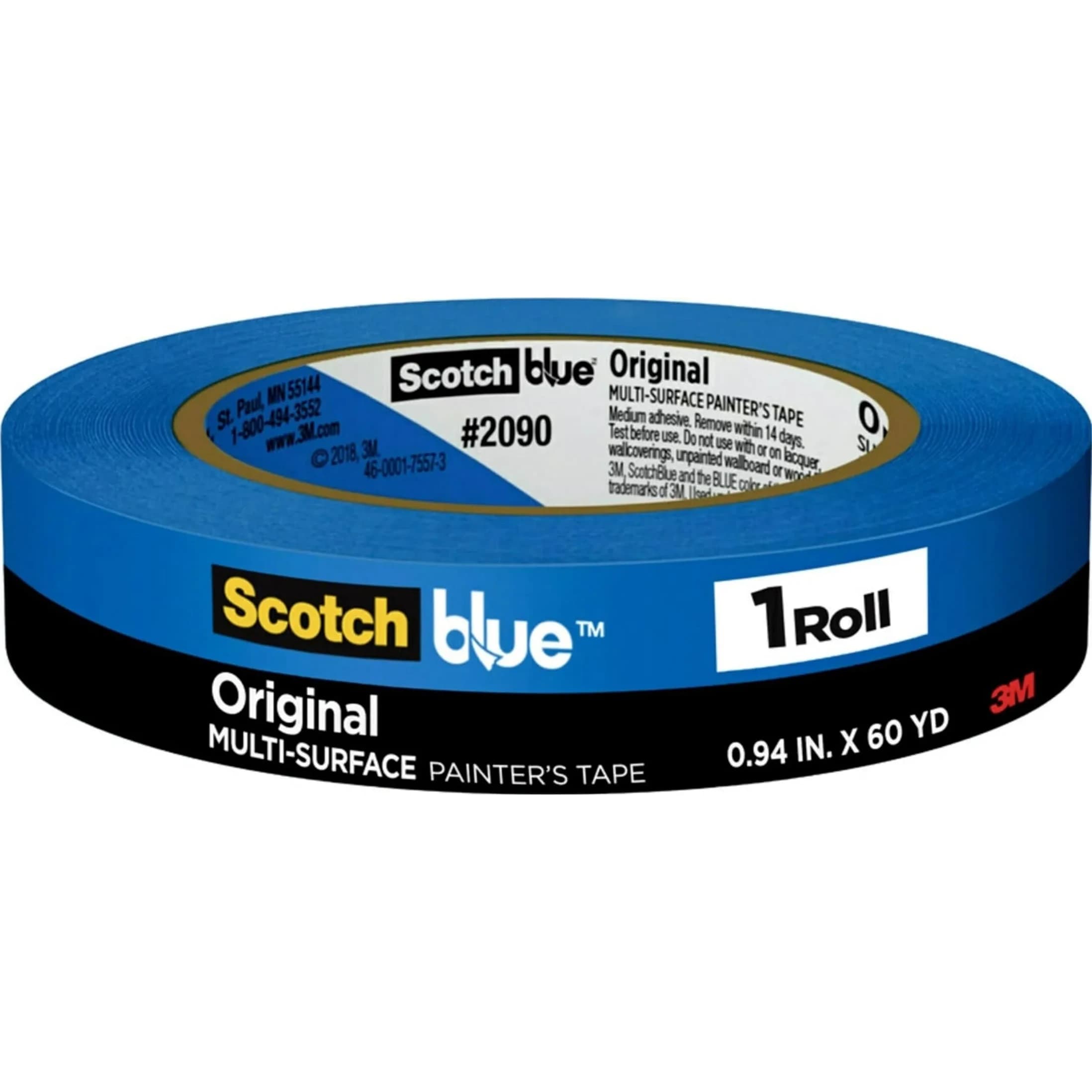 ScotchBlue Original Multi-Surface Painter's Tape 2.4 cm (1 Inch) x 54.8 m (180 Ft) | Clean Removal Tape for Walls, Trim, Glass - main product image