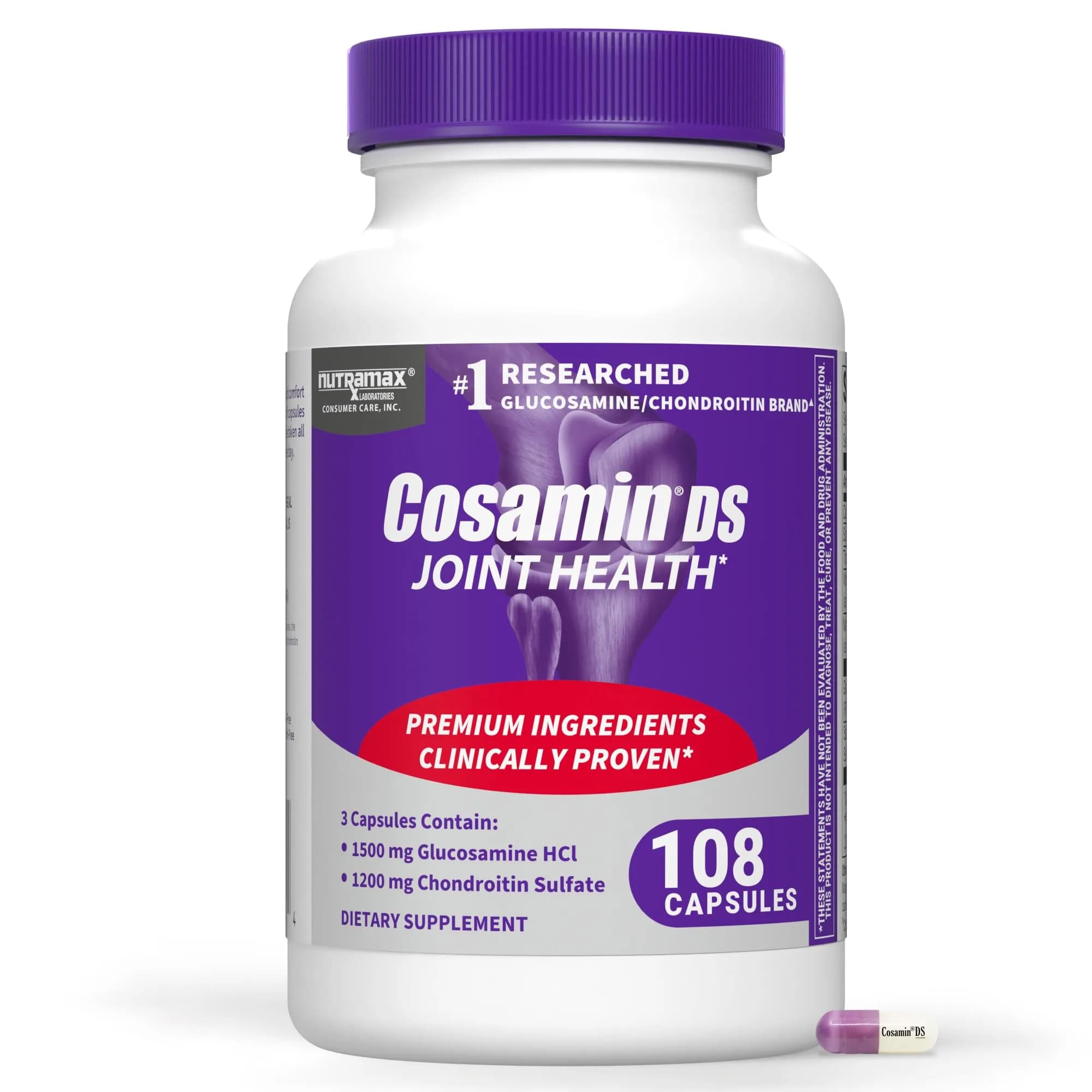 Nutramax Cosamin DS Joint Supplement 108 Capsules | Clinically Proven for Joint Comfort & Mobility - main product image