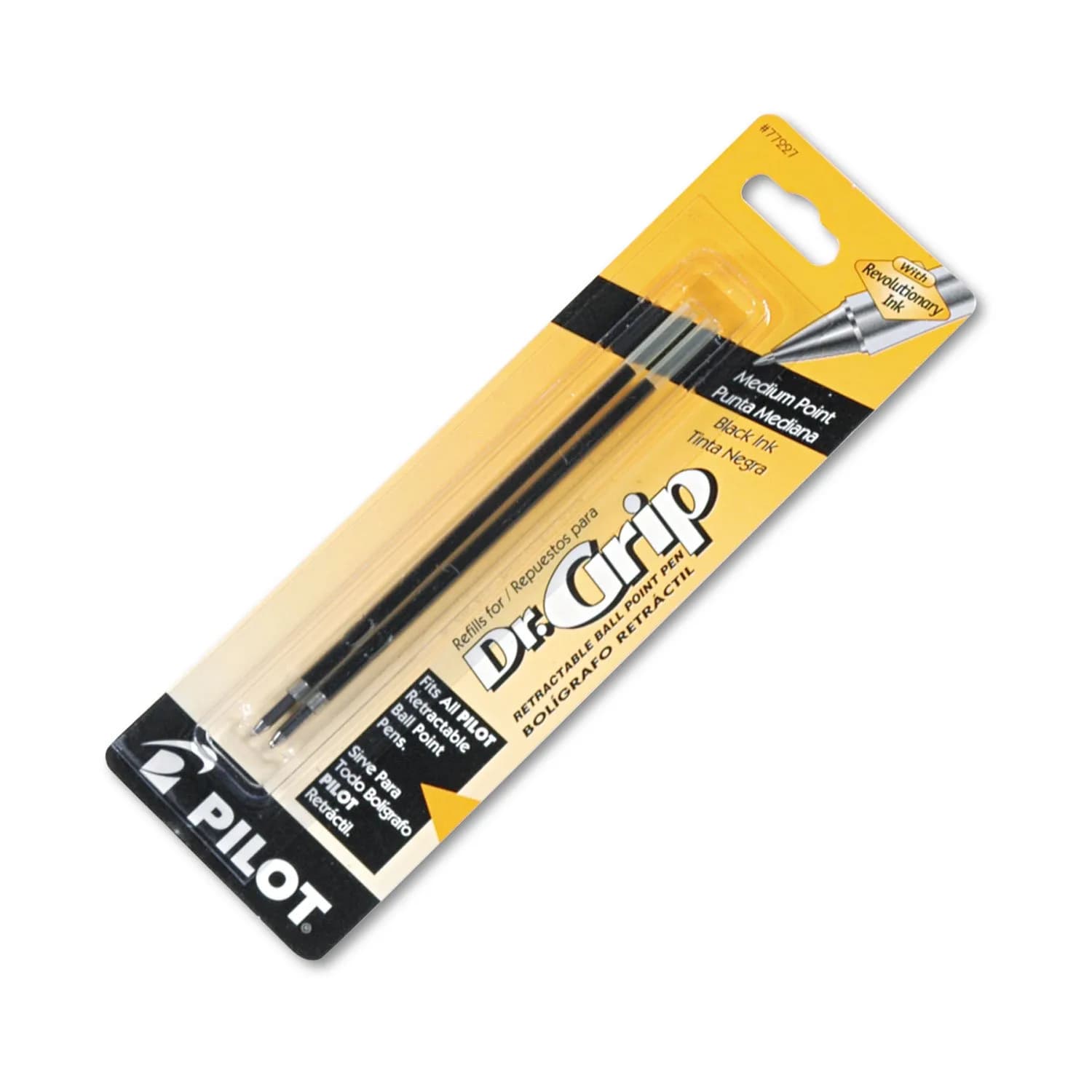 PILOT Dr. Grip Limited Refillable & Retractable Gel Pen, Black Ink, Medium 1.0mm Point, 2-Pack | Arthritis Foundation Ease-of-Use Commended - main product image