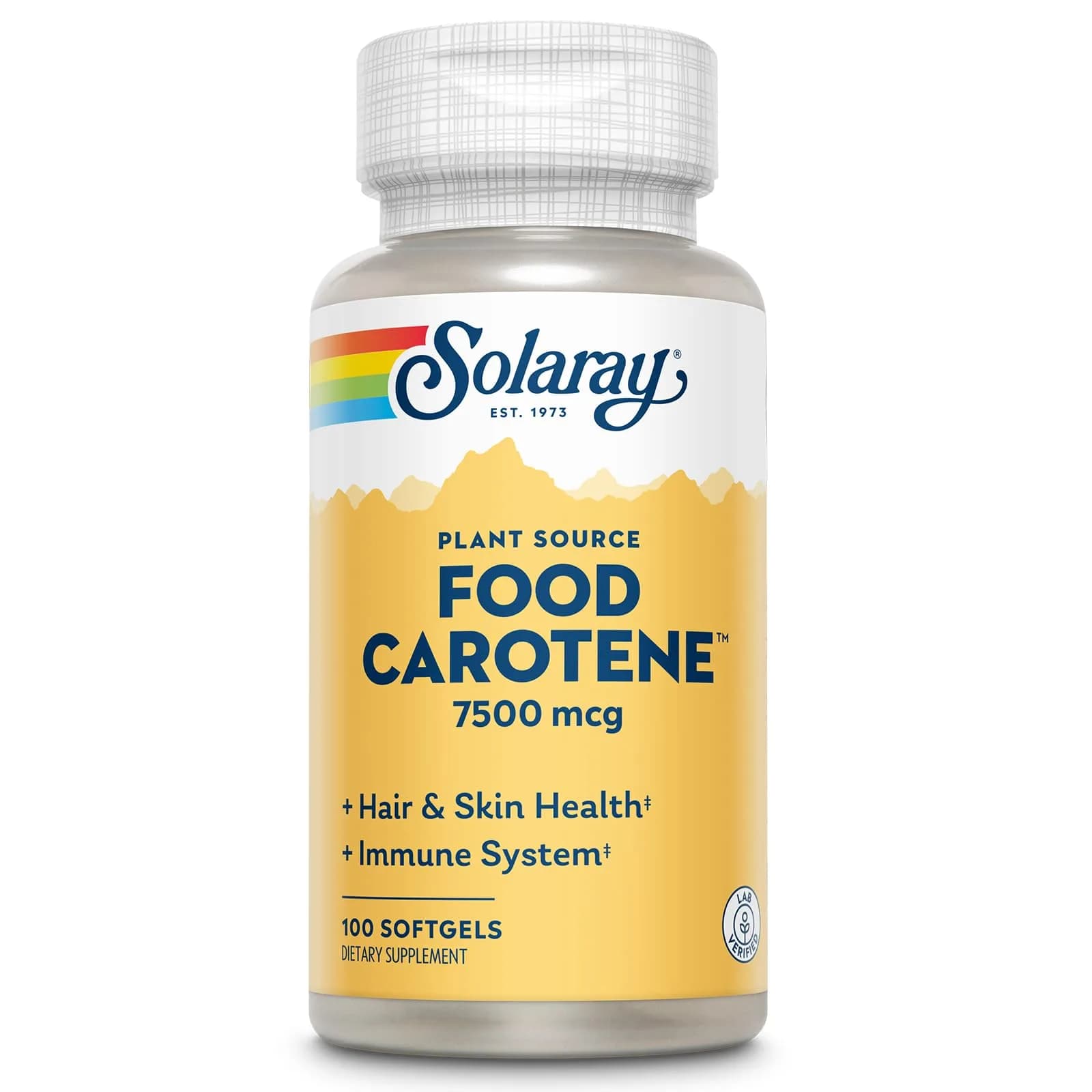 SOLARAY Plant Source Food Carotene 25000 IU | Supports Vision & Skin Health - main product image