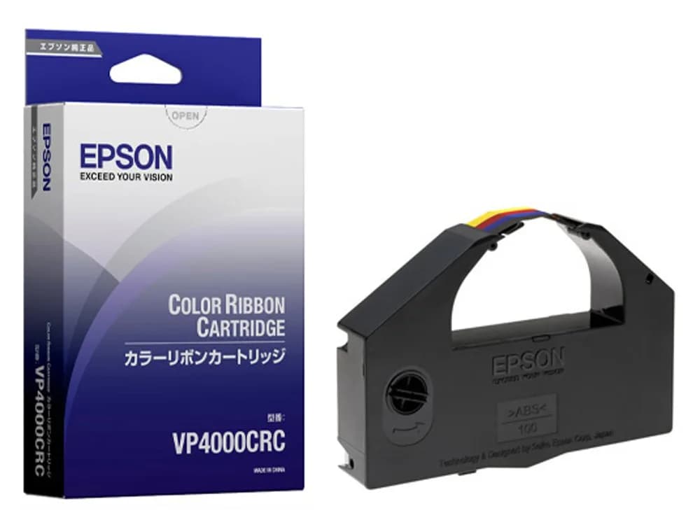 Epson VP4000CRC Color Ribbon Cartridge for VP-4200/4100/4000 | Genuine 3-Color Impact Printer Ribbon - main product image