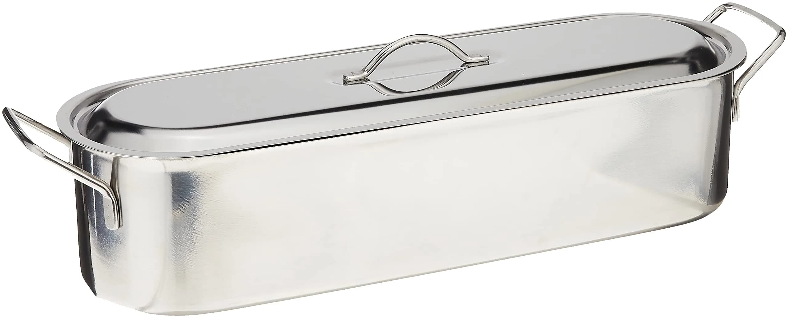 Norpro Stainless Steel Fish Poacher with Lid and Rack | 52cm x 15.5cm x 13cm - main product image