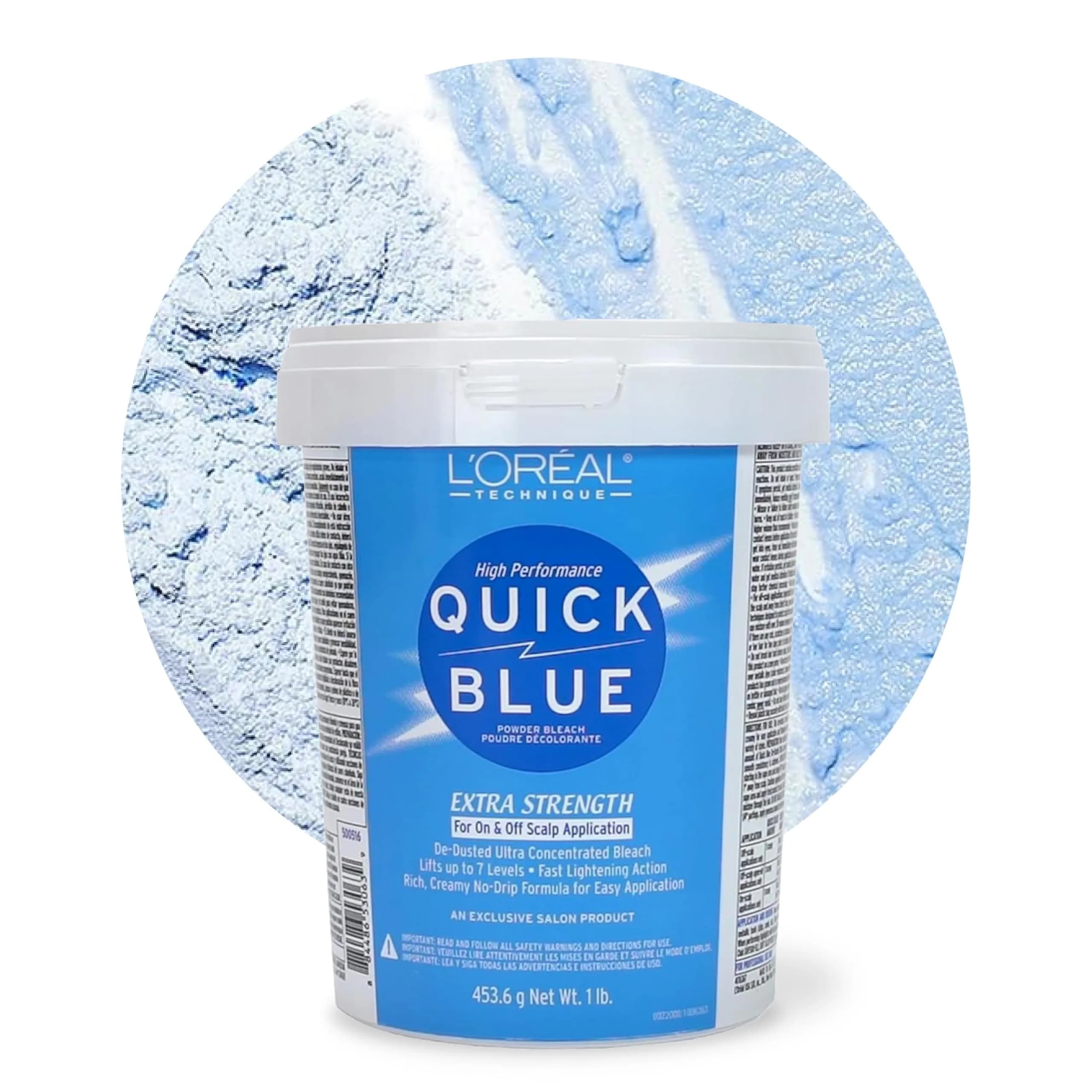 L'OREAL TECHNIQUE Quick Blue High Performance Powder Lightener 16oz | No Drip, Fast & Bright Results