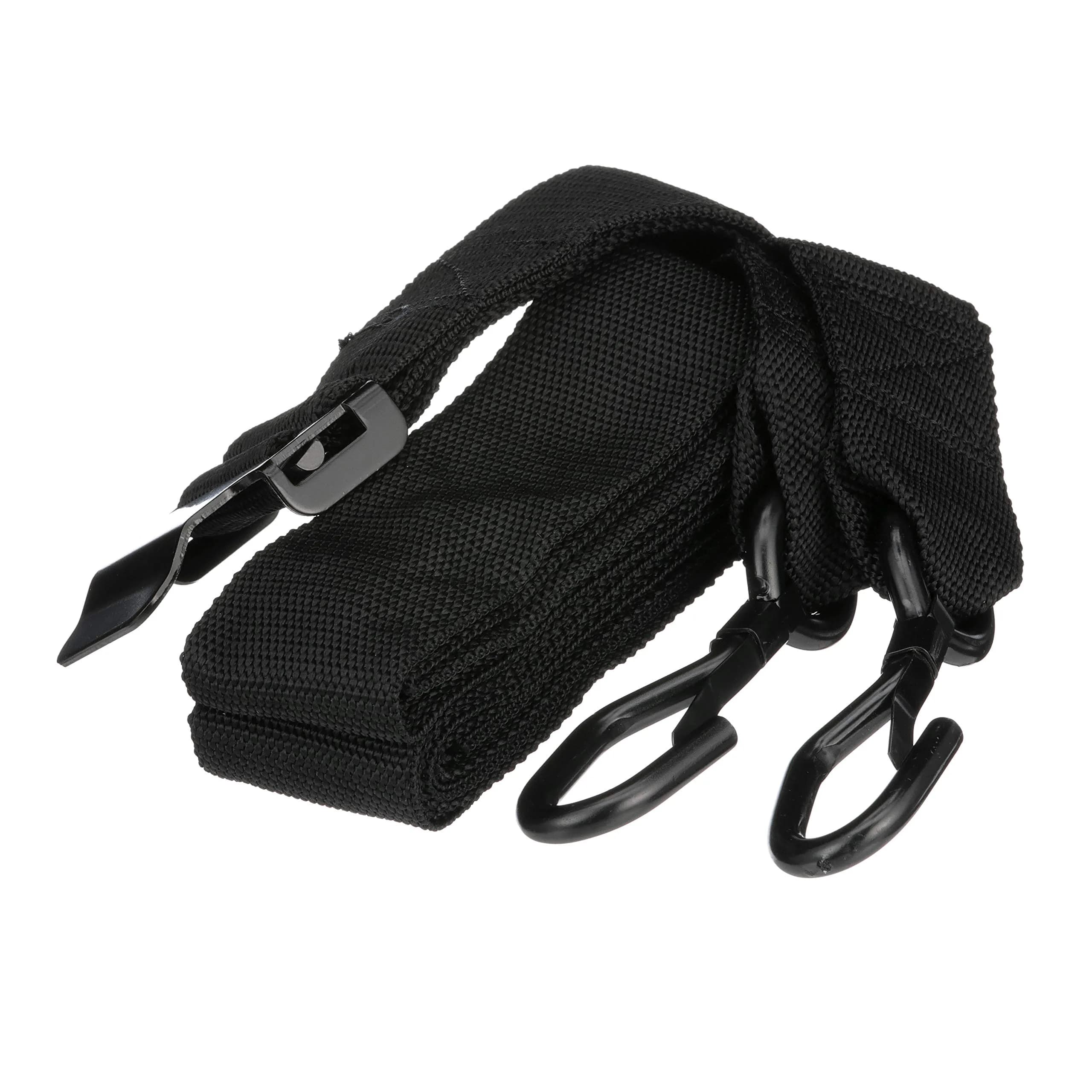 SEACHOICE 16 Ft. x 2 Inch Black Gunwale Trailer Tie Down Strap with J-Hook | Secures Boats on Highway - main product image
