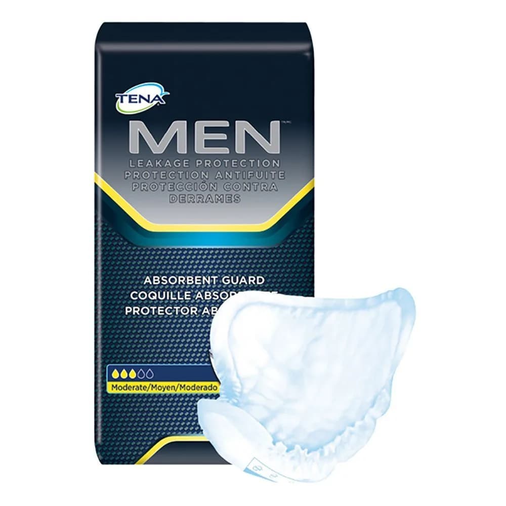 TENA Men Guards Moderate 80 Count (4 x 20 Count) | Discreet & Absorbent Incontinence Protection - main product image