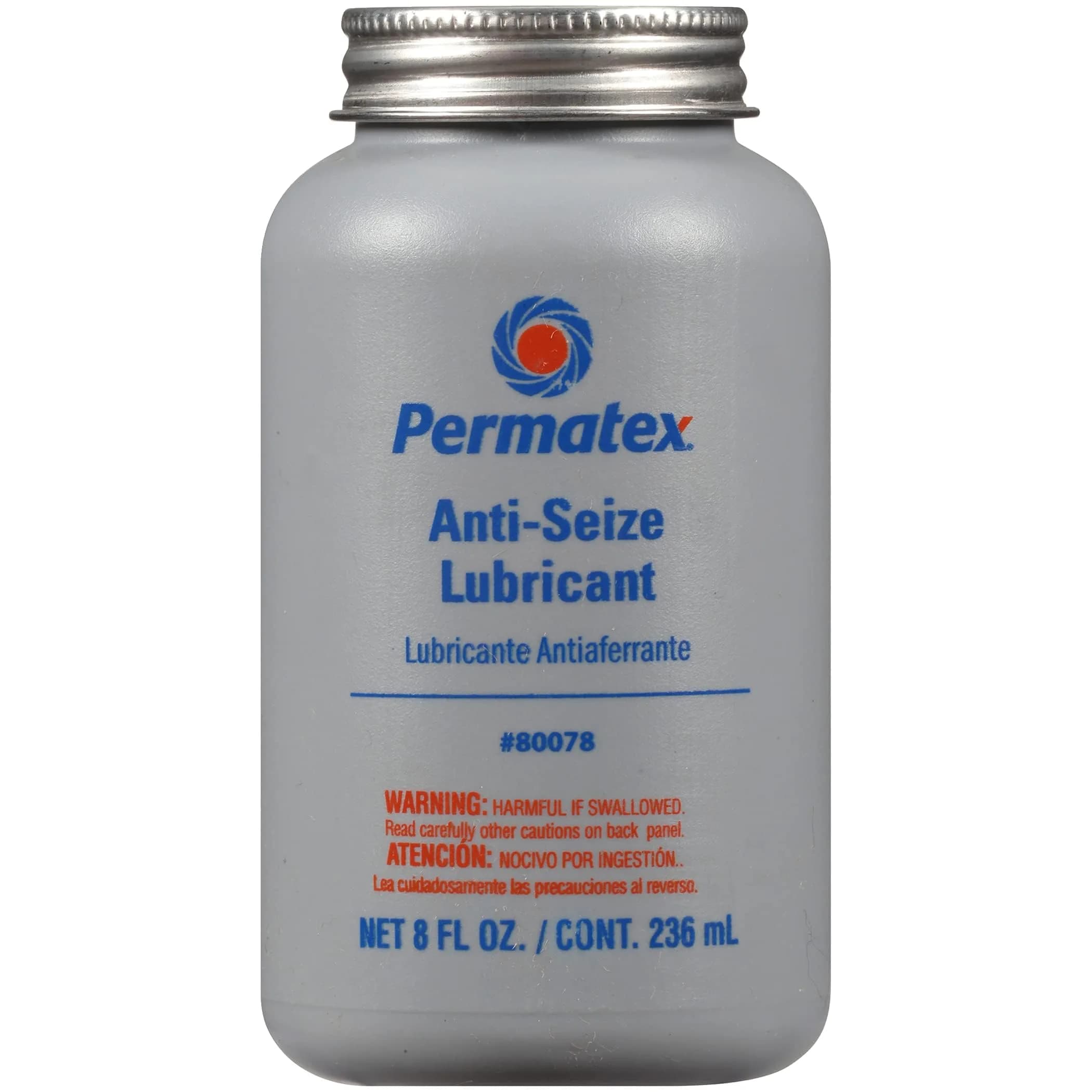 Permatex 80078 Anti-Seize Lubricant with Brush Top Bottle, 236ml (8 fl oz) | High Temp Up to 1600°F - main product image