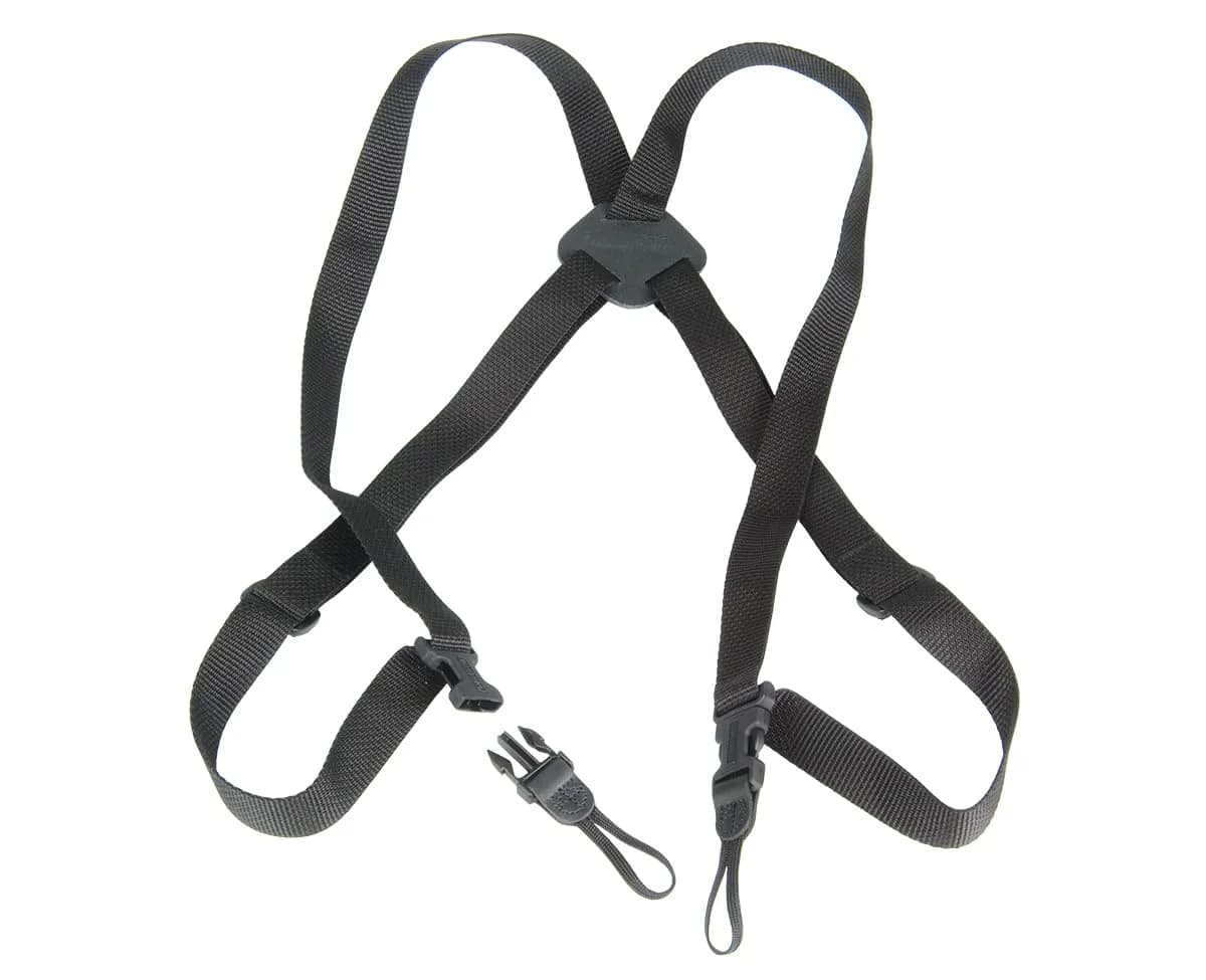 OP/TECH USA Bino/Cam Harness Black Webbing | Dual Camera & Binocular Shoulder Strap - main product image