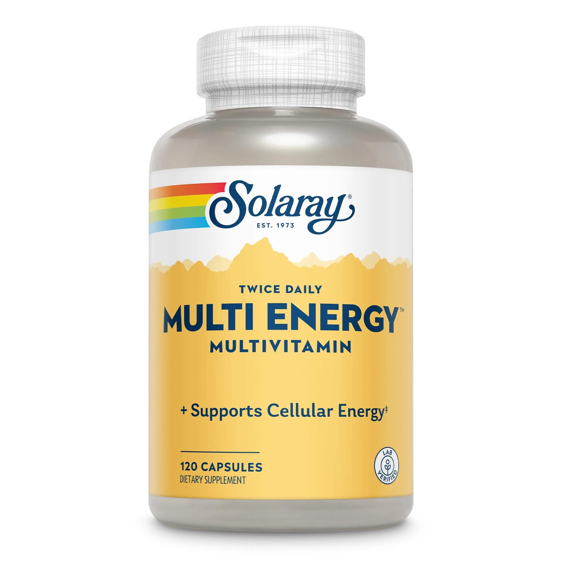 SOLARAY Twice Daily Multi Energy Multivitamin 120ct | Complete Non-GMO Vitamin & Mineral Support