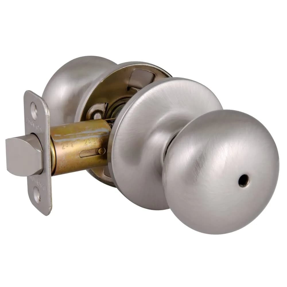 Design House Cambridge Privacy Door Knob, Satin Nickel | ANSI Grade-3 Certified Residential Security - main product image
