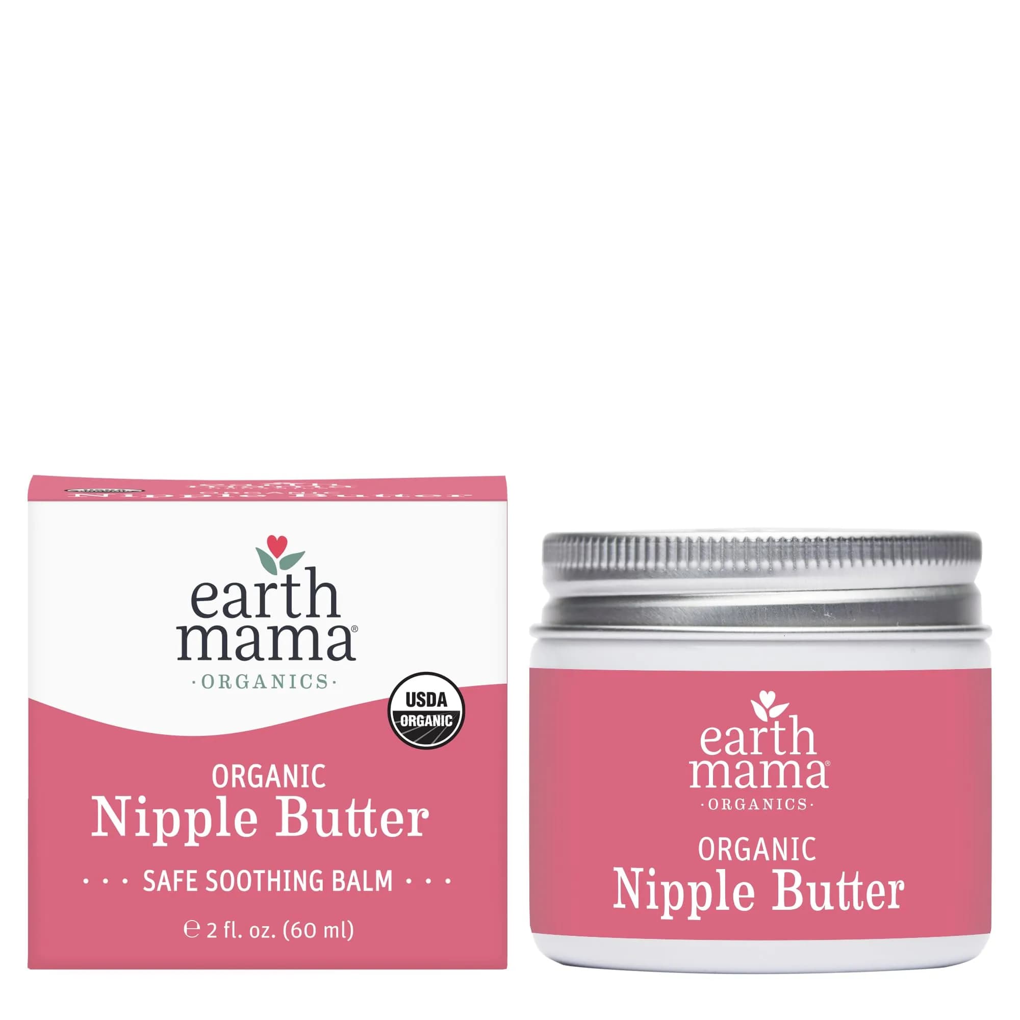 Earth Mama Organic Nipple Butter 2 fl oz (59 ml) | Lanolin-Free Balm for Breastfeeding & Dry Skin - main product image
