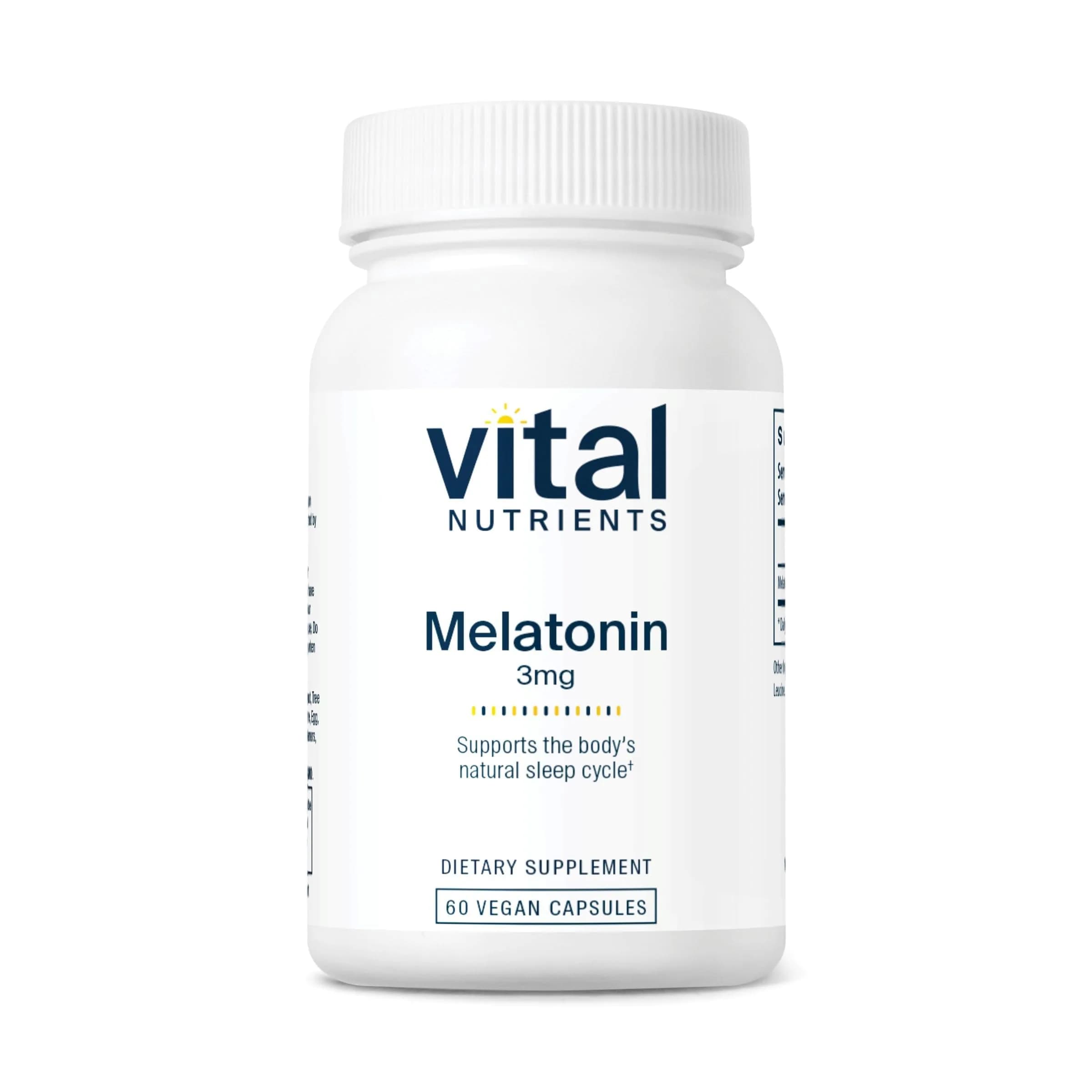 Vital Nutrients Melatonin 3mg | Vegan Sleep Support Capsules for Natural Sleep Cycle - main product image