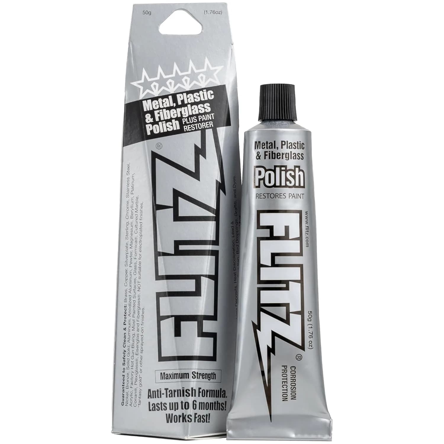 Flitz Metal Polish Paste 1.76oz | Non-Abrasive Light Oxidation Remover for Solid Metals - main product image