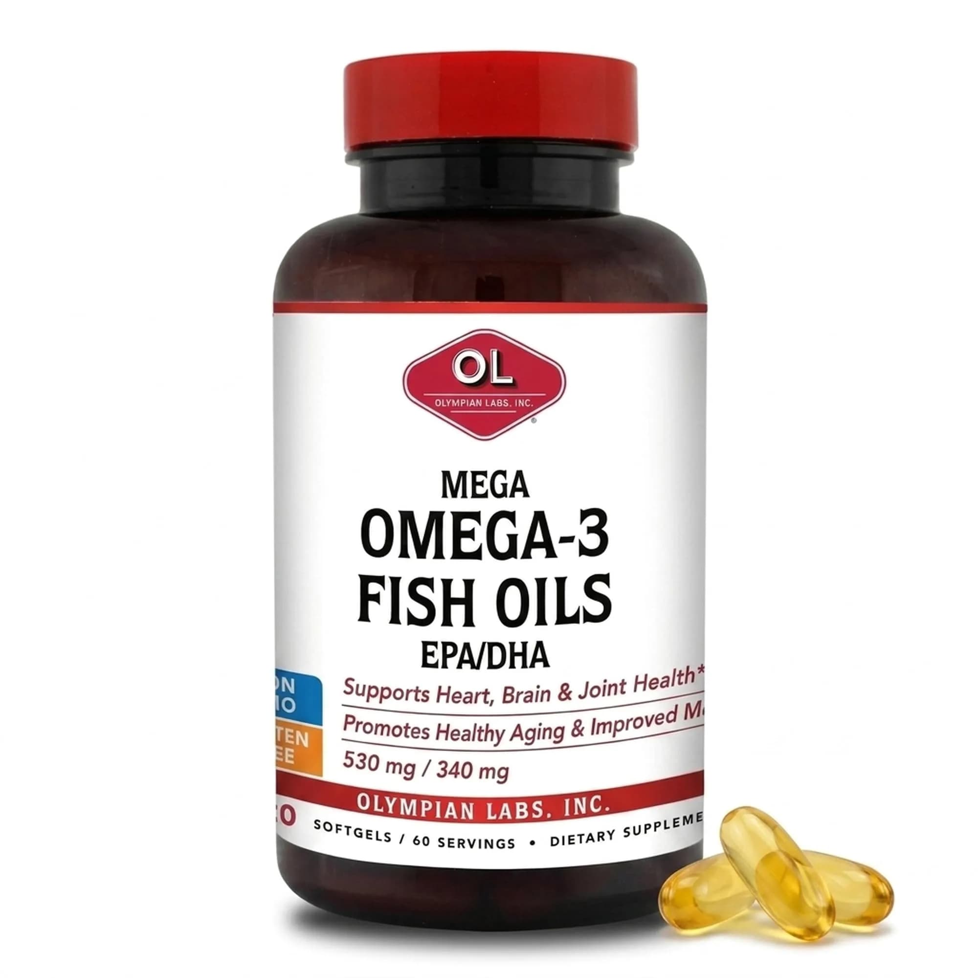 Olympian Labs Mega Omega 3 Fish Oils 60 sevings | High EPA & DHA, Pharmaceutical Grade