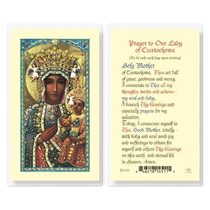 StealStreet Prayer to Our Lady of Czestochowa Holy Cards | Religious Wall Decor 4.5 x 2.5 inches - main product image