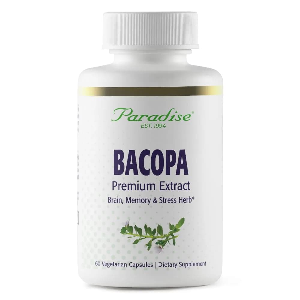 Paradise Herbs & Essentials Bacopa Extract Vegan 60 Capsules | Full Spectrum, Organic, Vegan