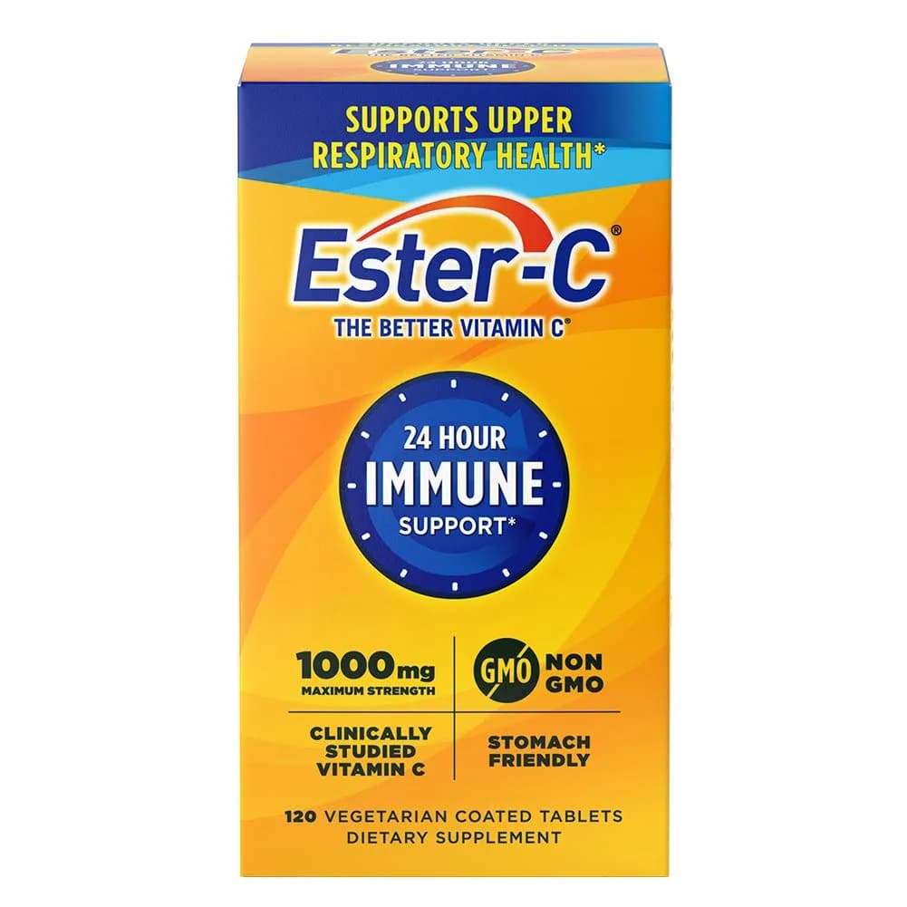 Ester-C Vitamin C 1000 mg Coated Tablets 120 Count | Immune Support for 24 Hours - main product image