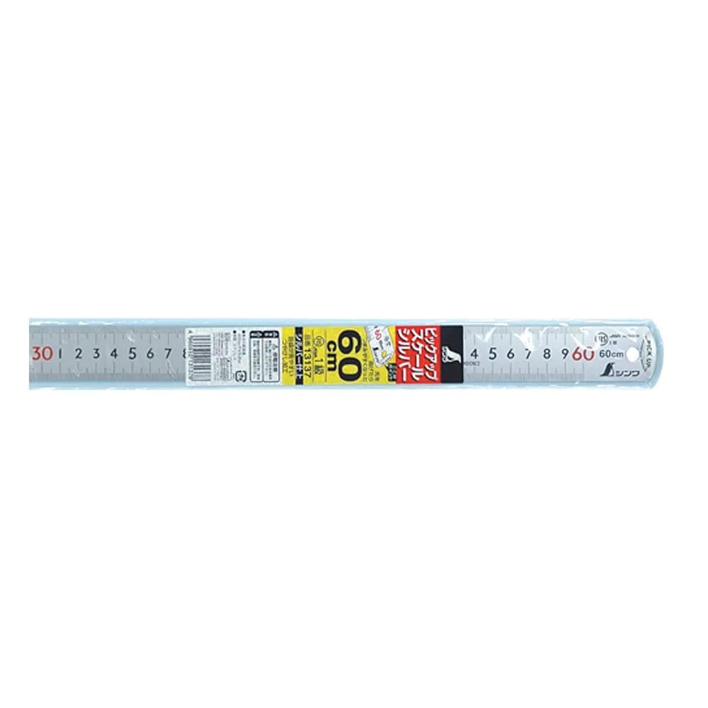 Shinwa Sokutei 13137 Pickup Scale 60cm (23.6 inches) JIS1 Class Stainless Steel | Accurate Measuring Tool for Carpentry and Layout - main product image