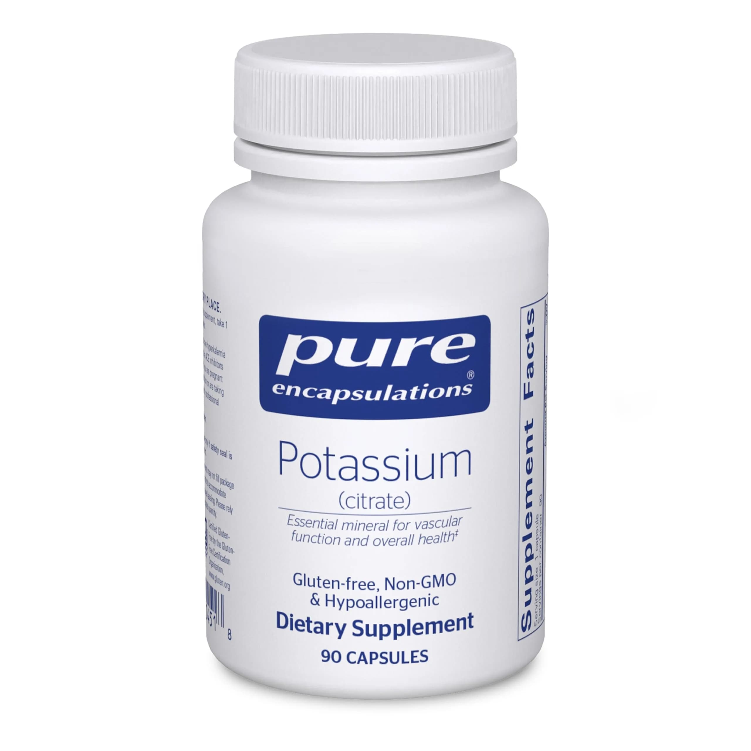 Pure Encapsulations Potassium (Citrate), 90 Capsules | Supports Heart & Nerve Function - main product image