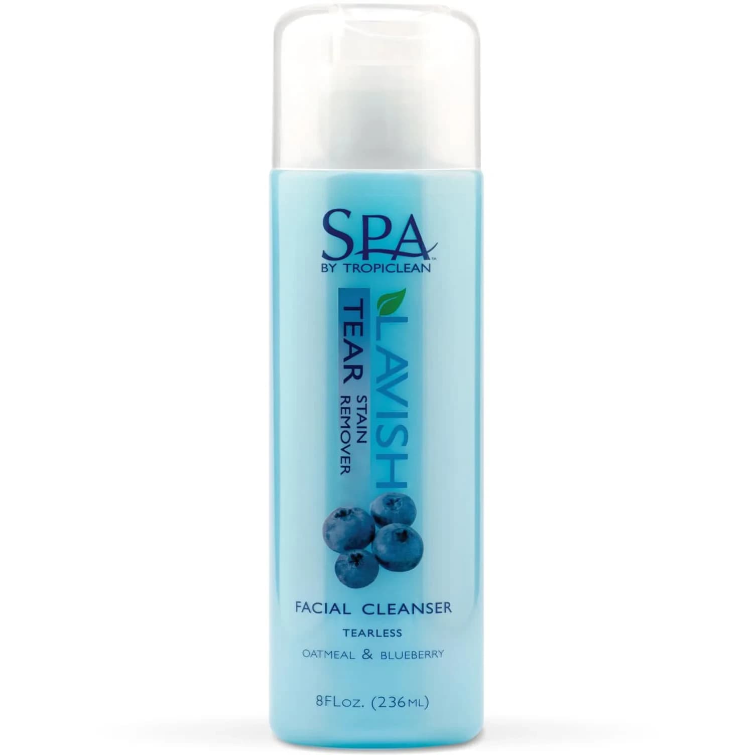TropiClean SPA Blueberry Facial Shampoo Tear Stain Remover 237ml (8oz) | Gentle & Effective for Dogs - main product image
