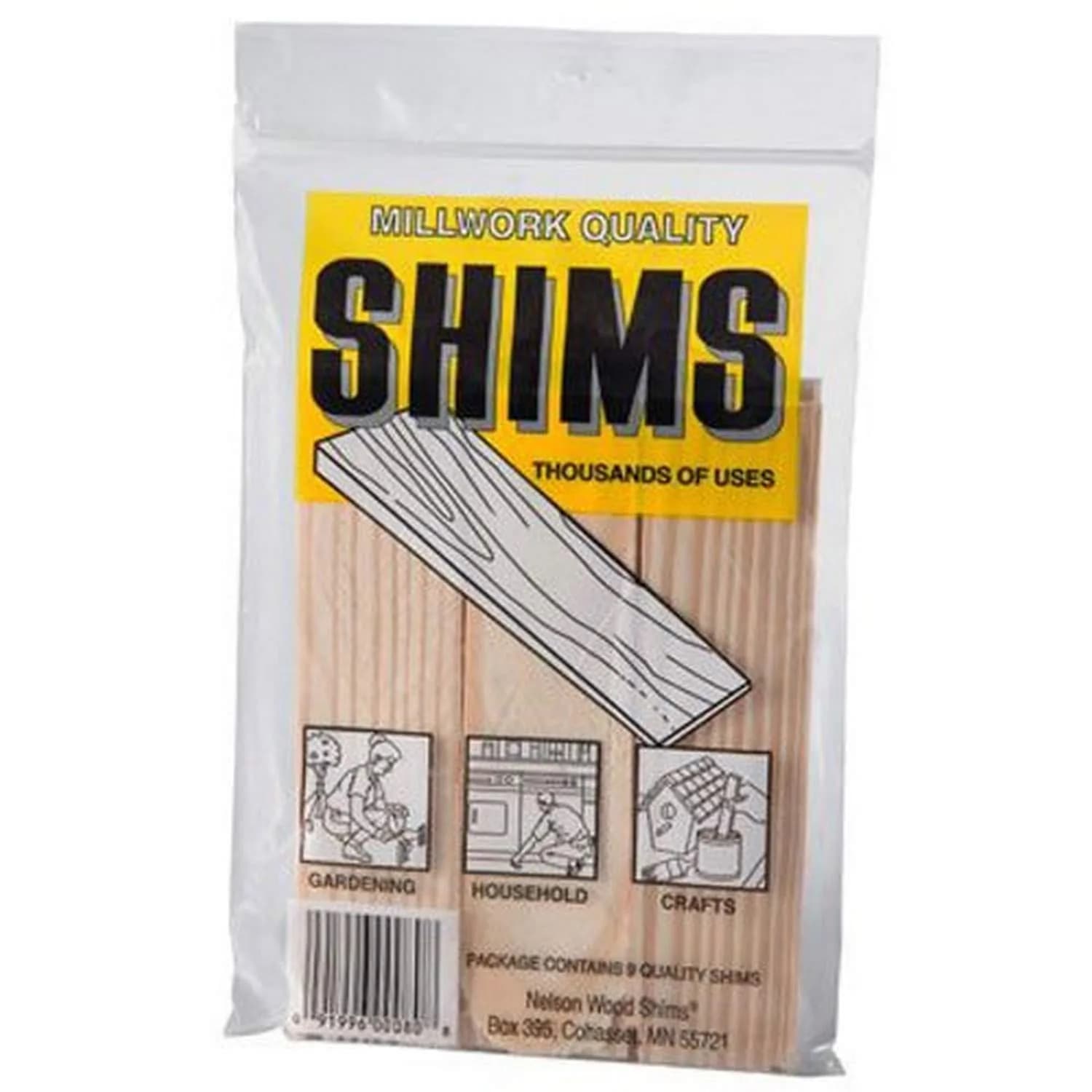 Nelson Wood Shims PSH6/9-72/56 Large Flat Wood Shims (9-Pack, 0.12 in x 0.10 in x 0.27 in) - main product image