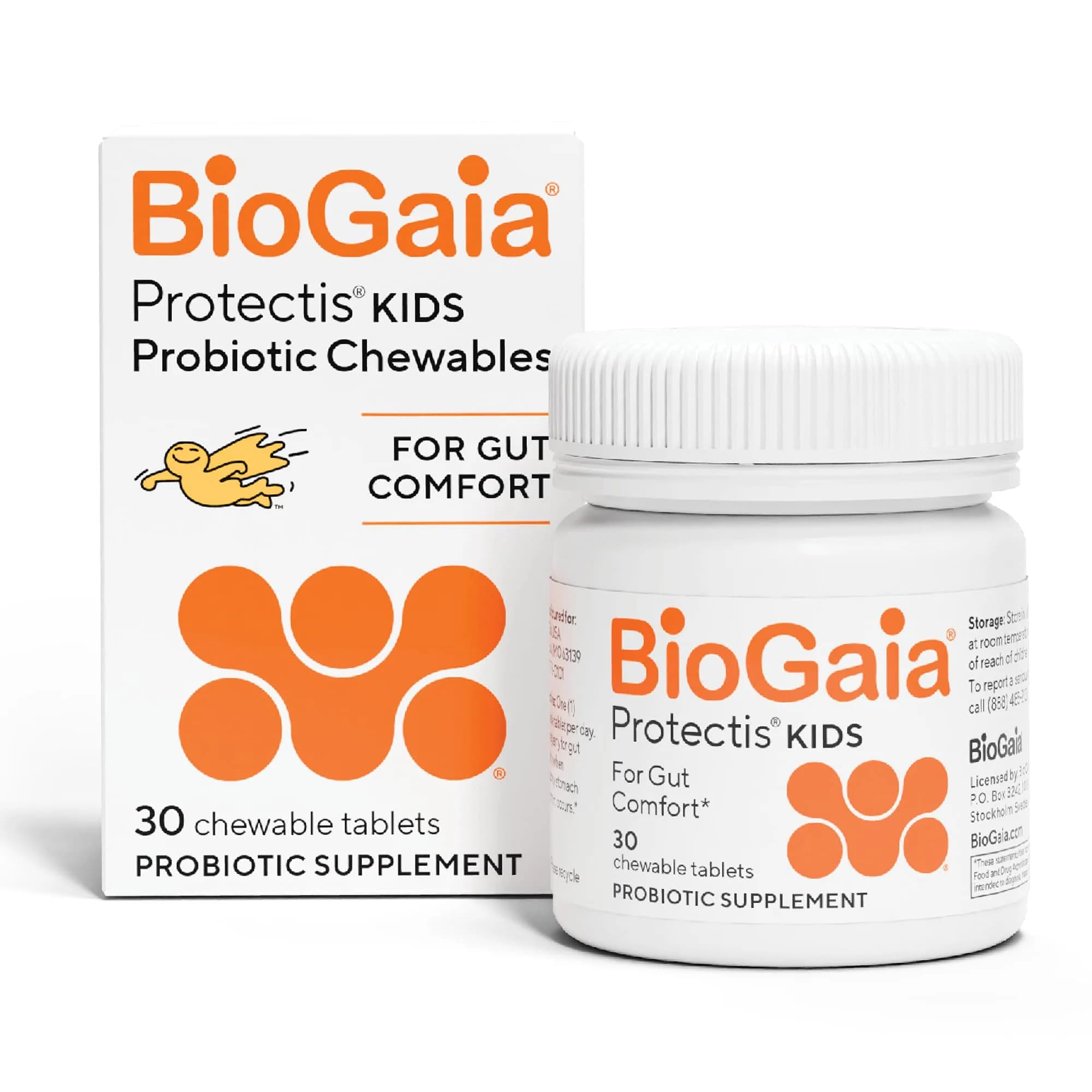 BioGaia Kids Probiotic | Ease Occasional Tummy Discomfort & Constipation | Chewable 30 Count - main product image