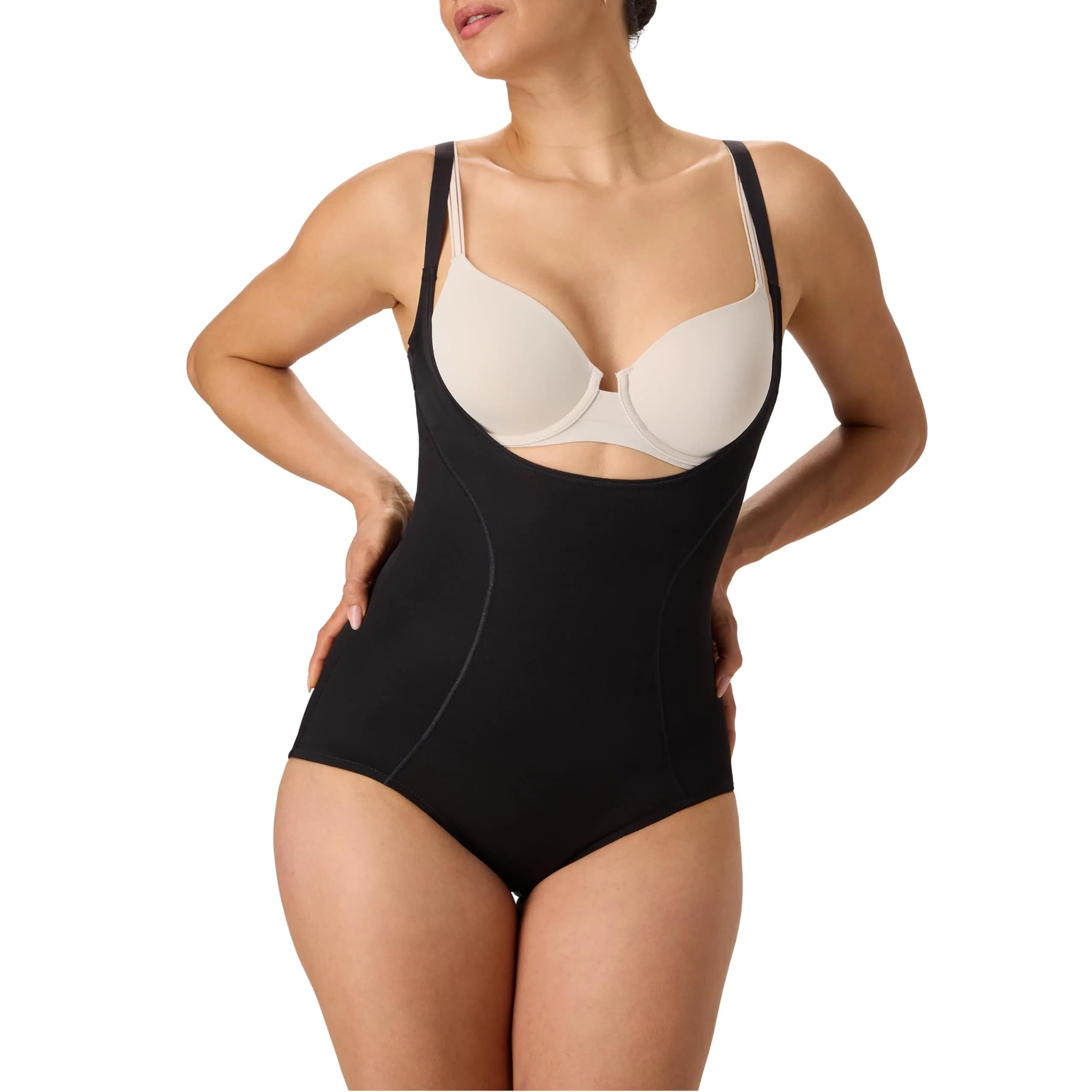Maidenform Wear Your Own Bra Body Briefer FL2656 Large Black | Ultra-Firm Control Waist & Tummy Smoother - main product image