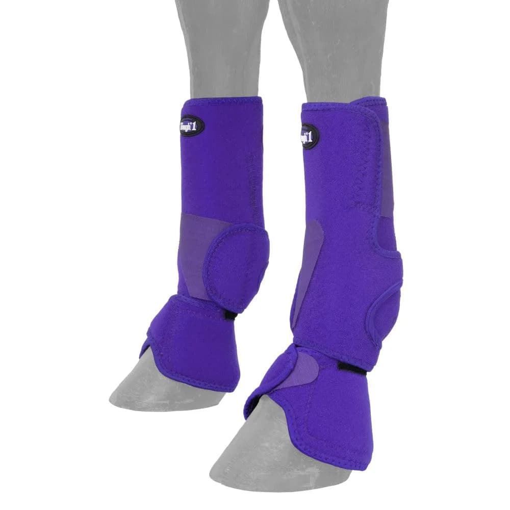 Tough 1 Performers 1st Choice Combo Boots, Purple, Medium | Lightweight neoprene with quick grip tabs - main product image