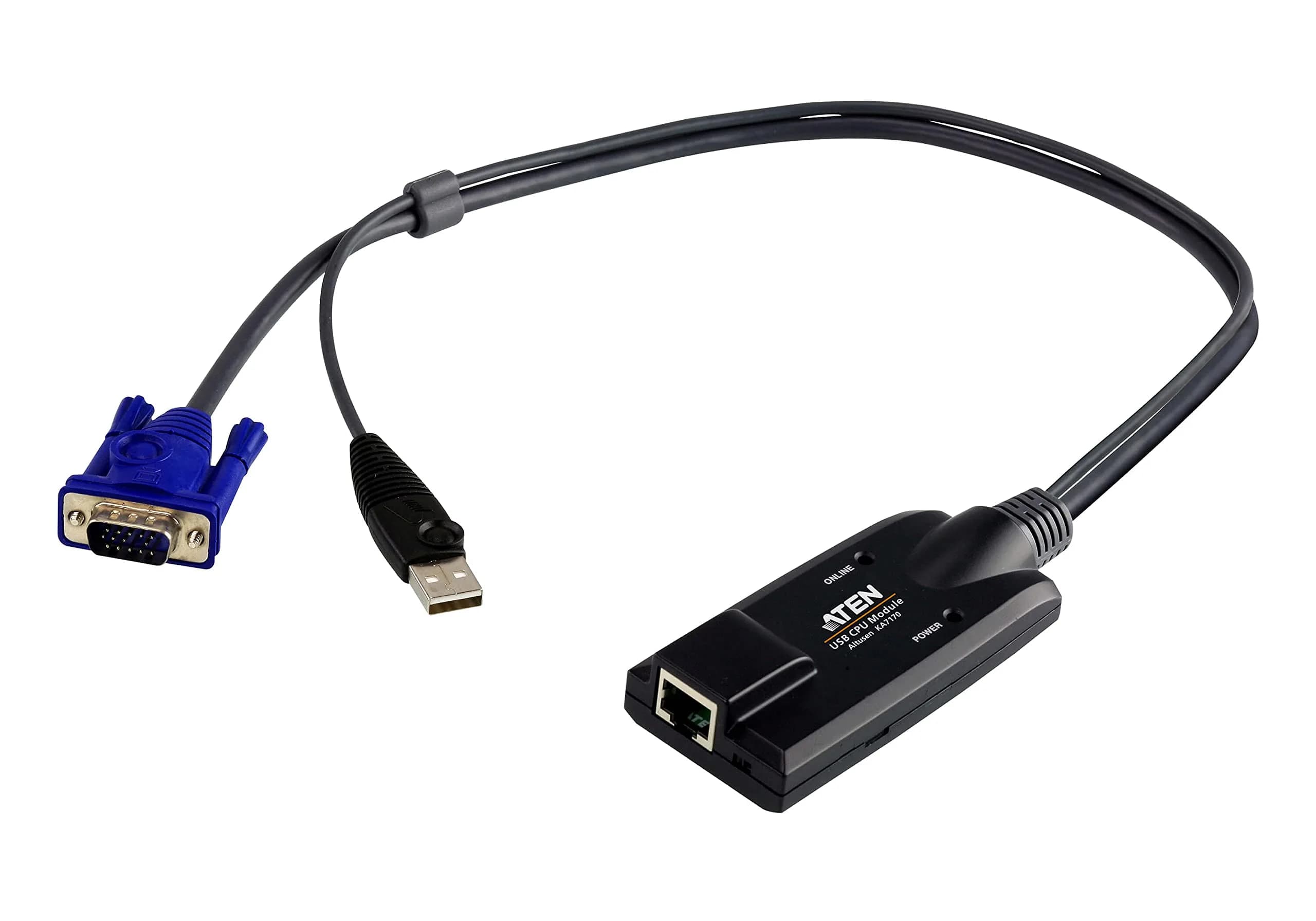 ATEN USB KVM Adapter Cable KA7170 | Superior Signal Compensation, 1600x1200, 50m, Compact Design - main product image