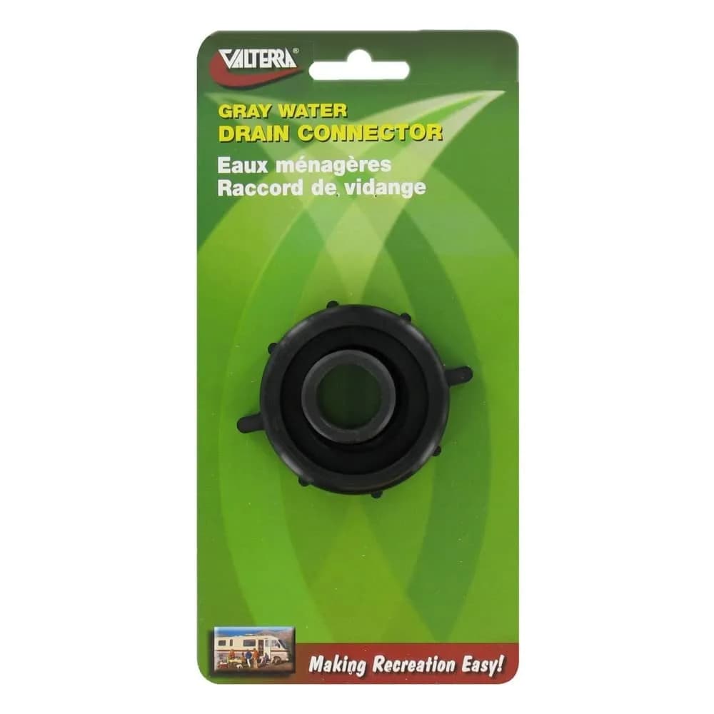 Valterra Drain Connector 1-1/2" x 3/4" | Swivel, Black, US-Imported