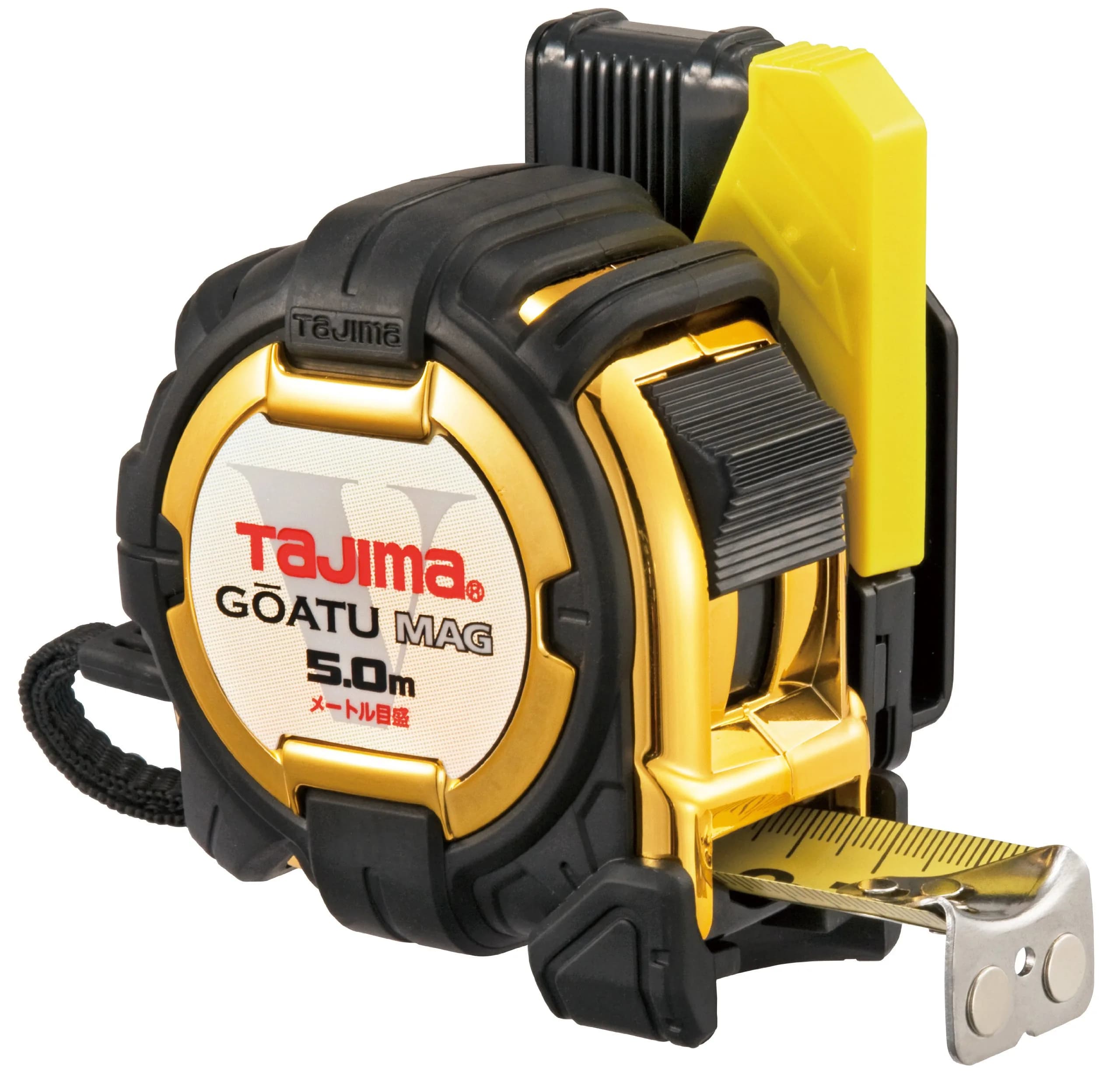 Tajima Tape Measure 5 m (16.4 ft) | 25 mm Wide, Shock Absorber, Claw & Nail Magnet (70-120c) - main product image