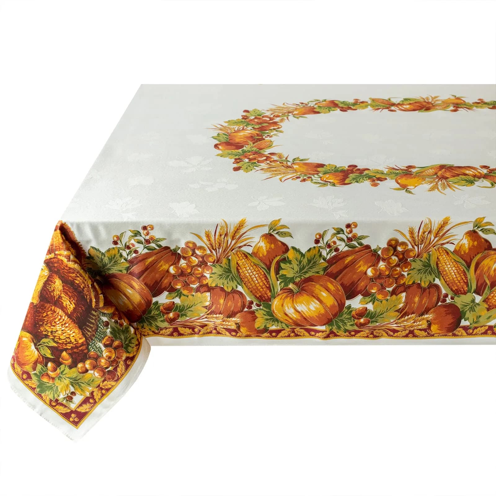 Benson Mills Harvest Splendor Engineered Printed Fabric Table Cloth 60" x 120" | Fall & Thanksgiving Decor - main product image