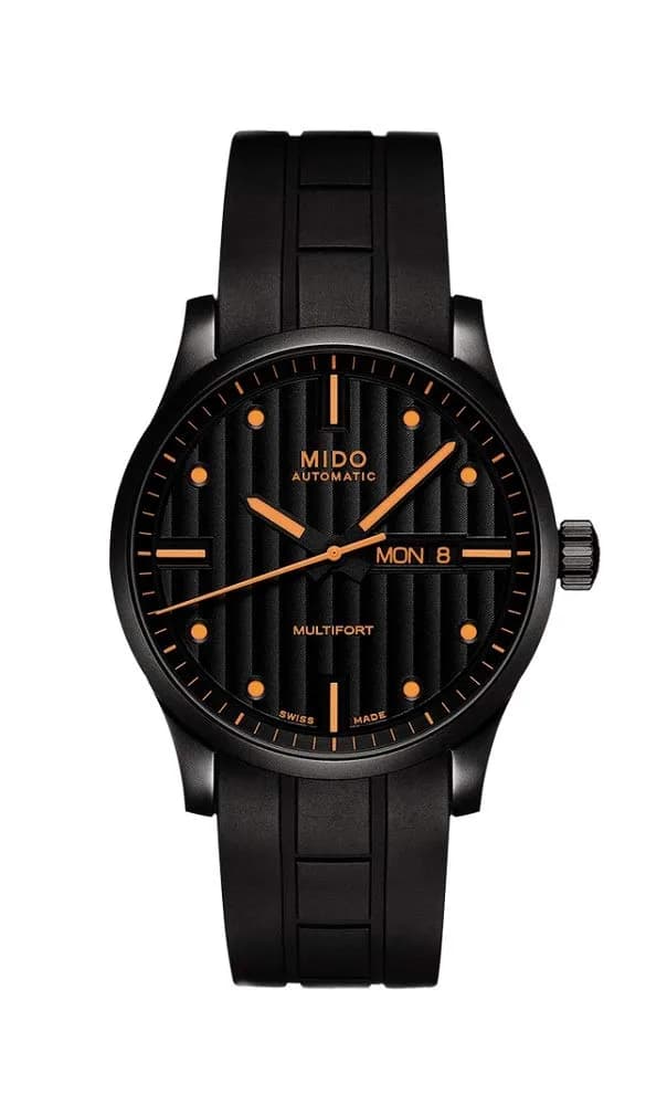 MIDO Multifort Gent Swiss Automatic Men's Watch - 42mm Black Dial & Rubber Strap - main product image
