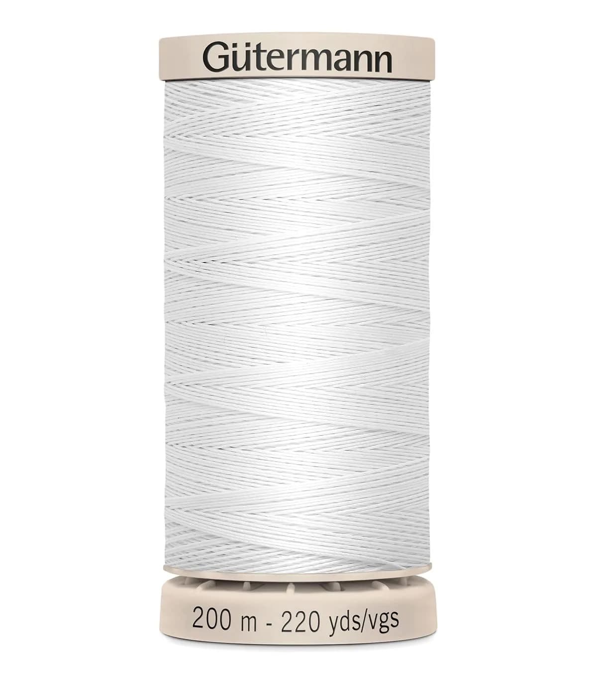 Gütermann White Quilting Thread 220 Yards (201 m) | Mercerized Cotton for Hand Quilting - main product image