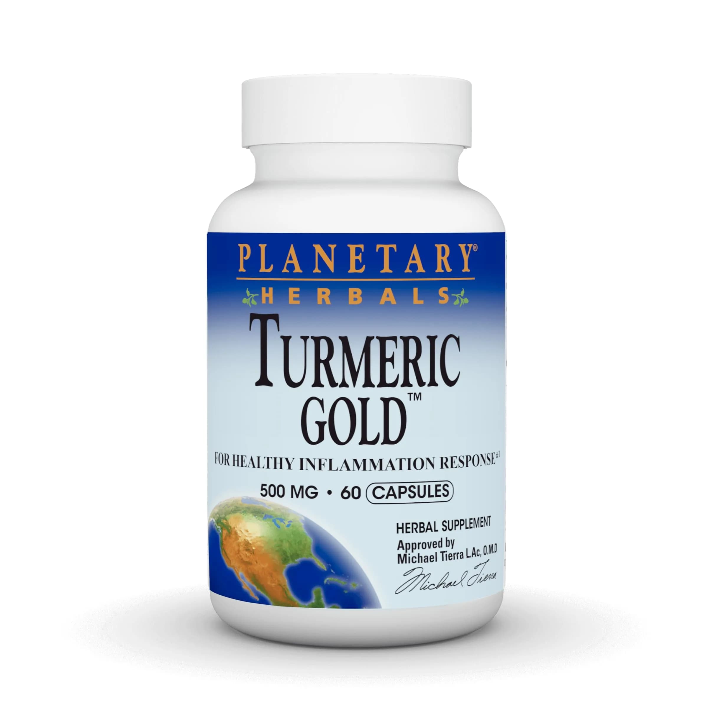 Planetary Herbals Turmeric Gold 500mg | Supports Healthy Inflammation Response, 60 Capsules - main product image