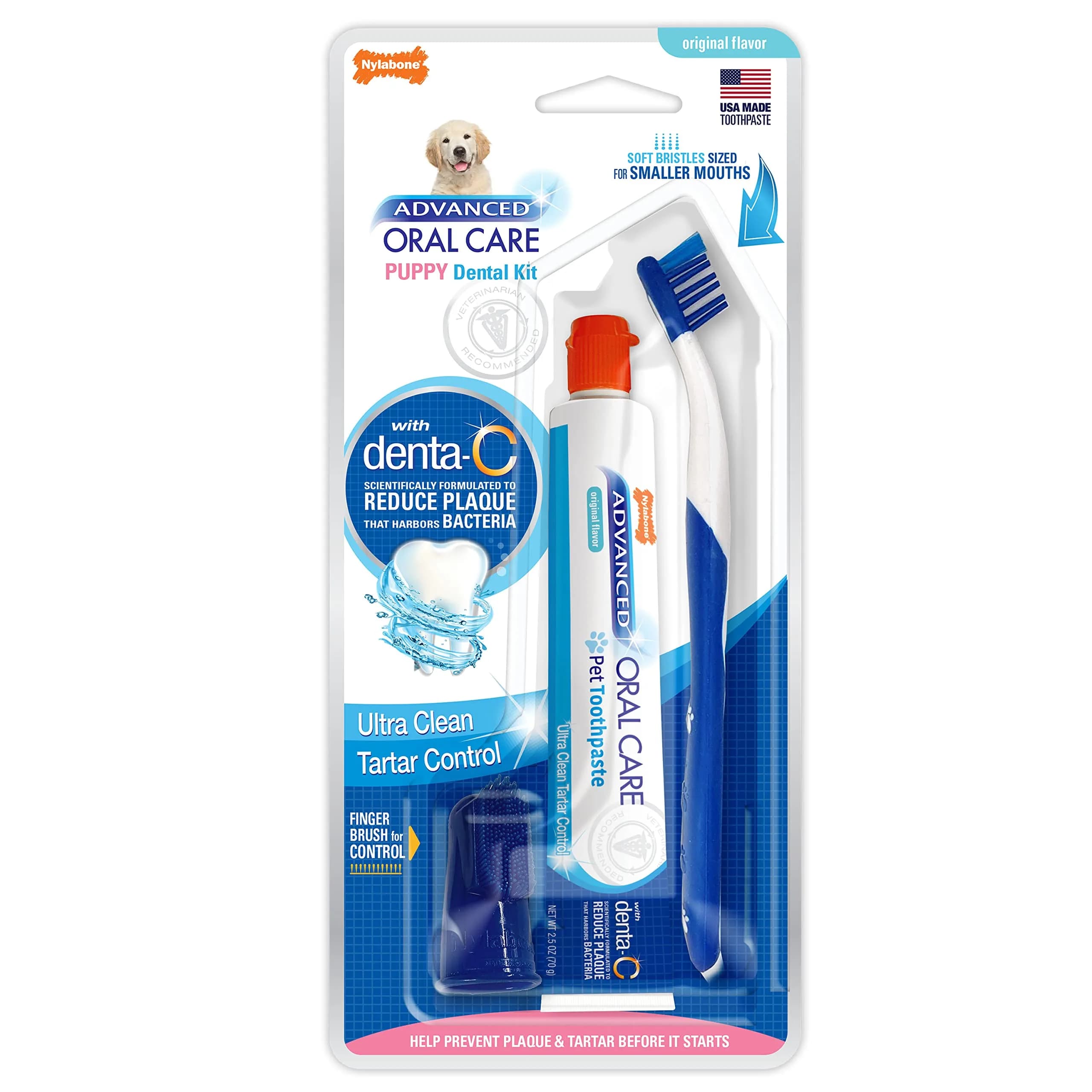 Nylabone Puppy Dental Kit | Advanced Oral Care for Puppies, 3 Count | Promote Healthy Teeth & Gums