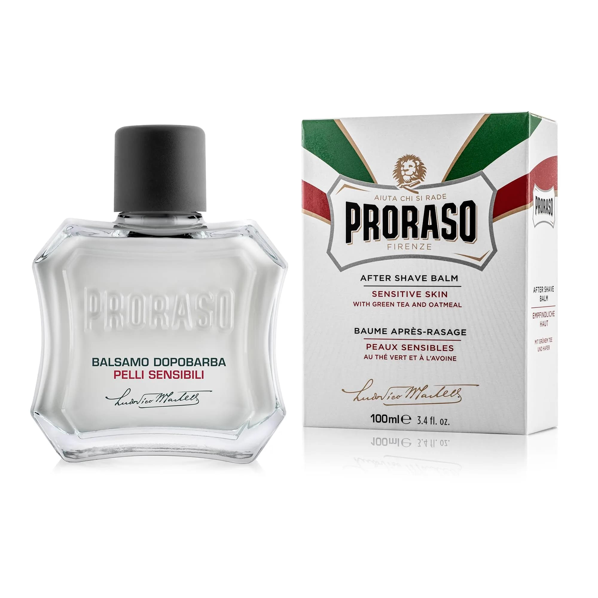 Proraso After Shave Balm - Oatmeal & Green Tea | Sensitive Skin Relief, Italian Quality, 100ml - main product image