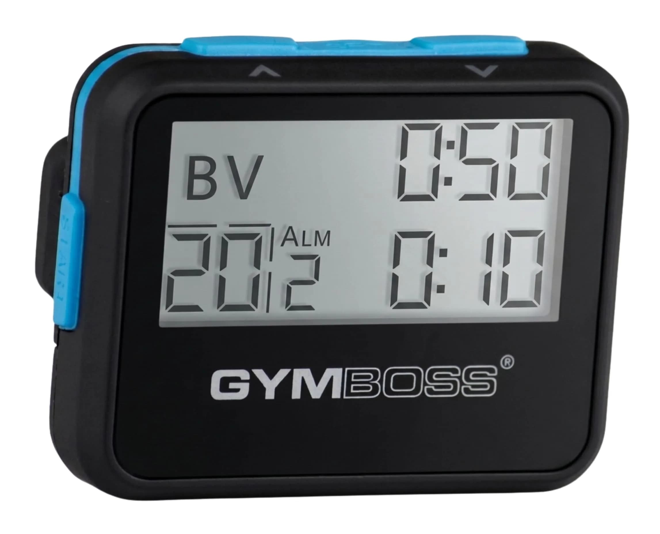 Gymboss Interval Timer and Stopwatch - Black/Blue SOFTCOAT 5.5cm x 4.4cm x 1.4cm | Dual Interval Timer for HIIT & Strength Training - main product image