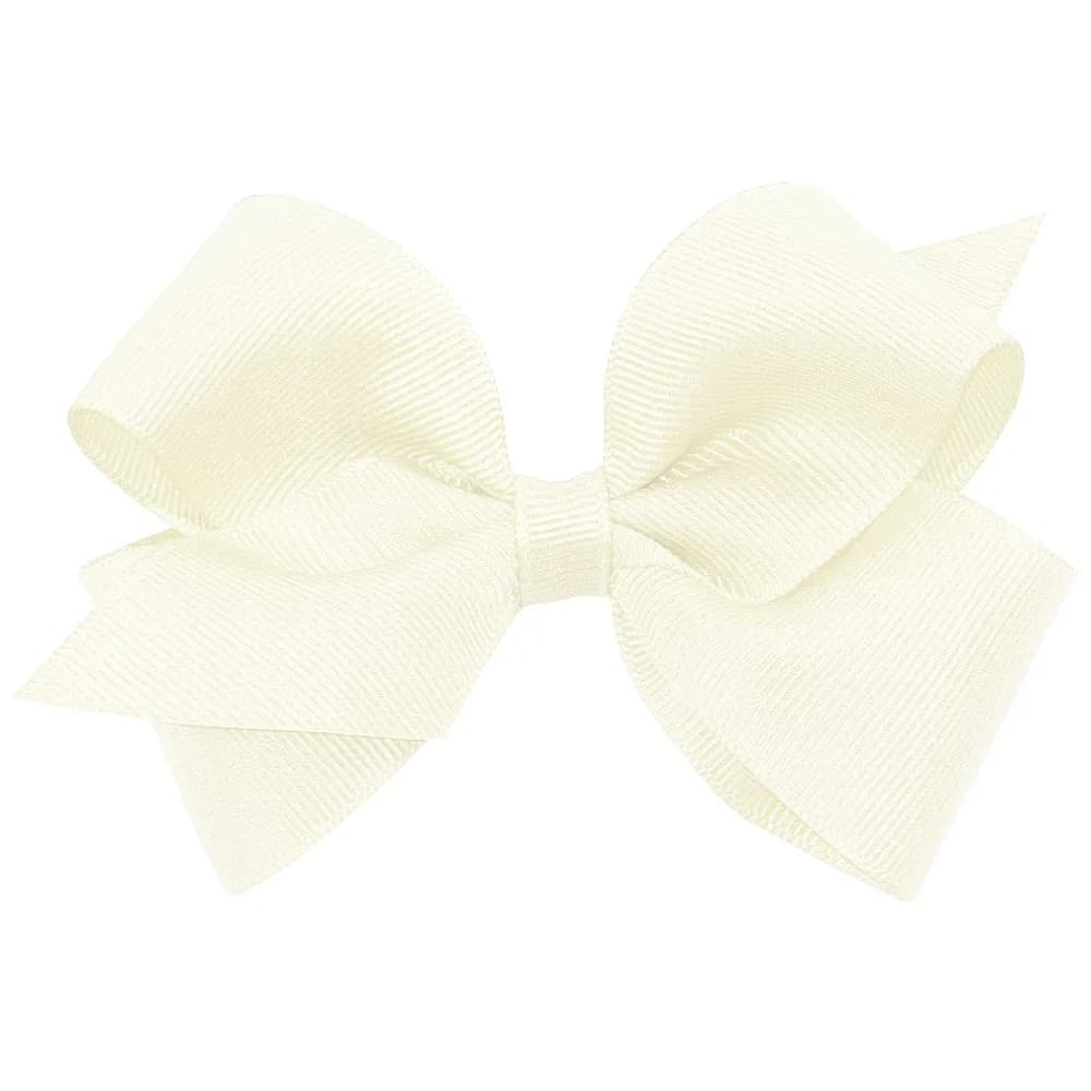 Wee Ones Small Antique White Grosgrain Hair Bow | Handmade Classic Hair Accessory - main product image