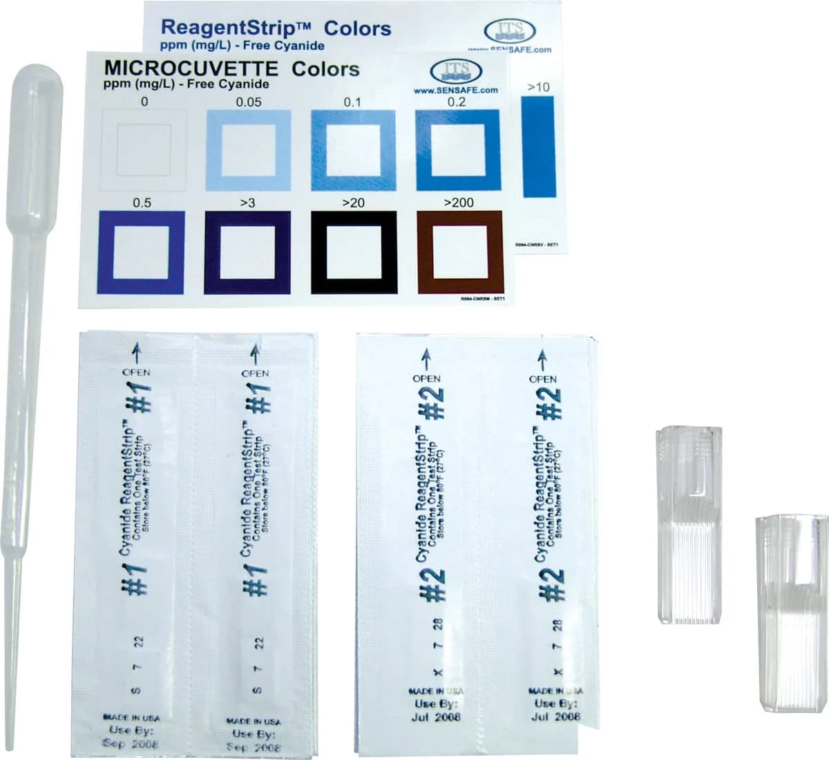 Industrial Test Systems Cyanide ReagentStrip Test Kit | 3 Min Test, 0.05-200 ppm Range, Pack of 10 - main product image