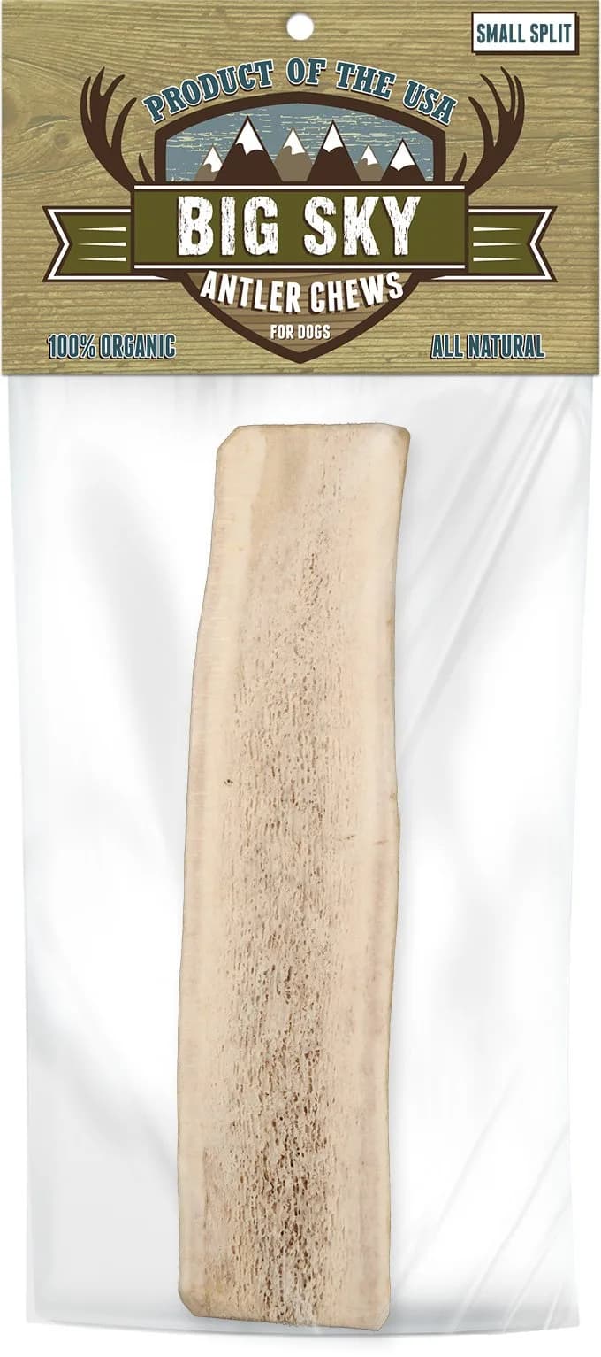 Big Sky Dog Antler Chew Split Small 4 Ounce | Natural, Long-Lasting Chew for Small Dogs