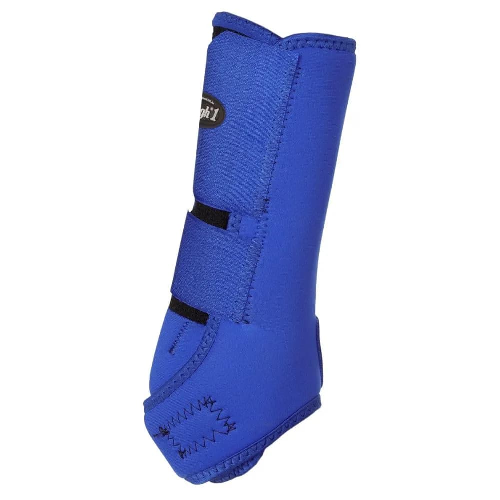 Tough 1 Economy Vented Front Sport Boots, Royal Blue, Medium | Contoured neoprene horse boots with quick grip tabs - main product image