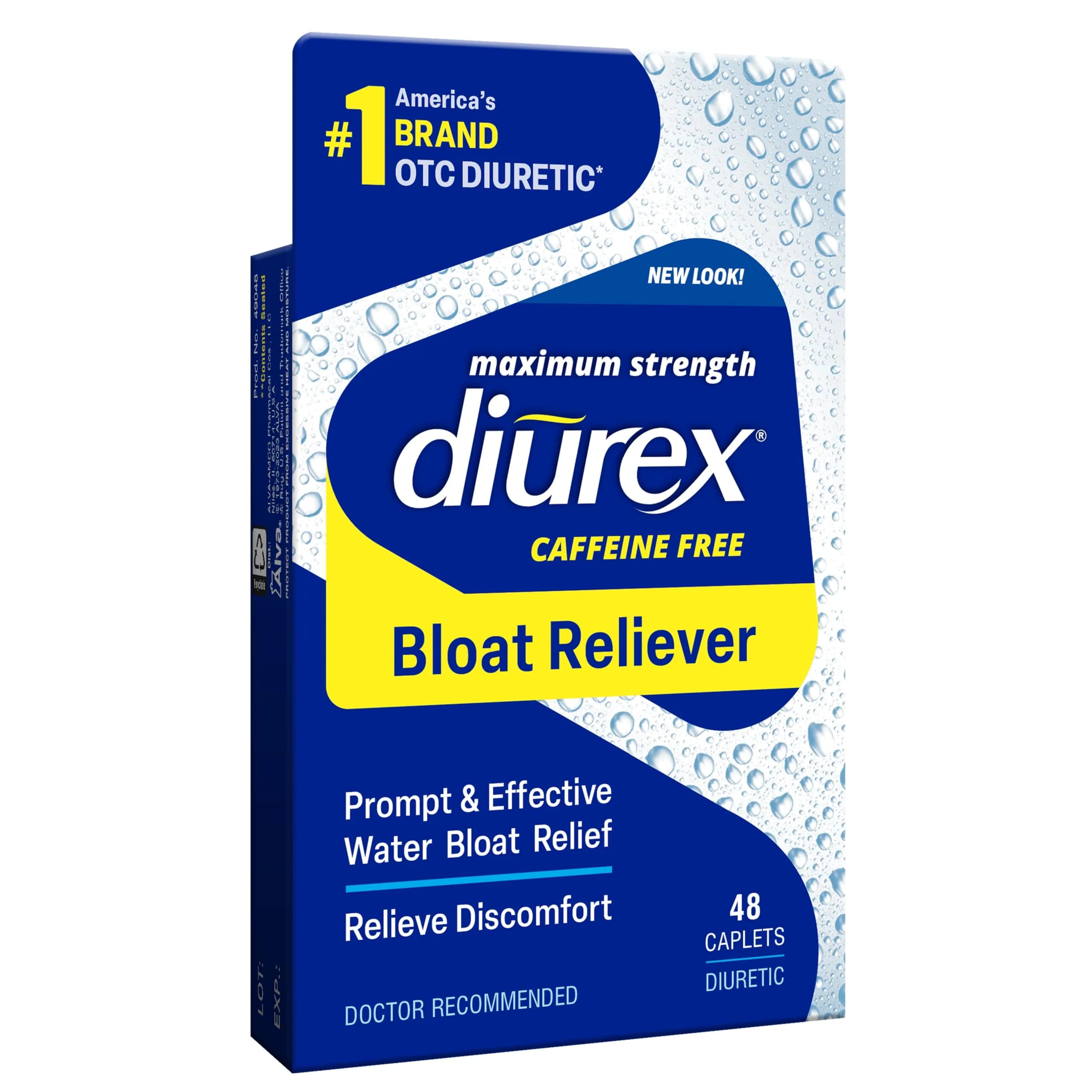 Diurex Water Pills Caffeine-Free Max Strength | Relieve Water Bloat Up to 6 Hours, 48 Count - main product image