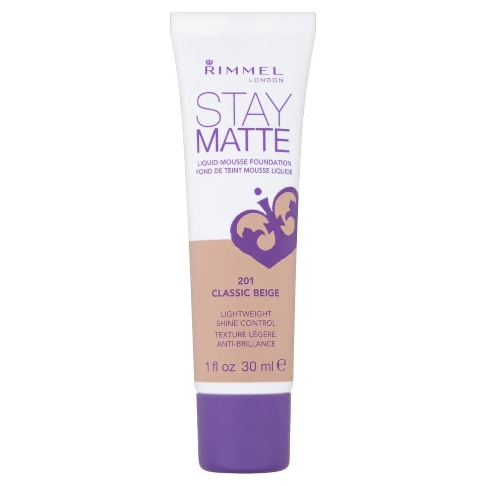 Rimmel London Stay Matte Liquid Mousse Foundation 1 Fl Oz (30ml) | Oil-Free Shine Control for Oily Skin - main product image