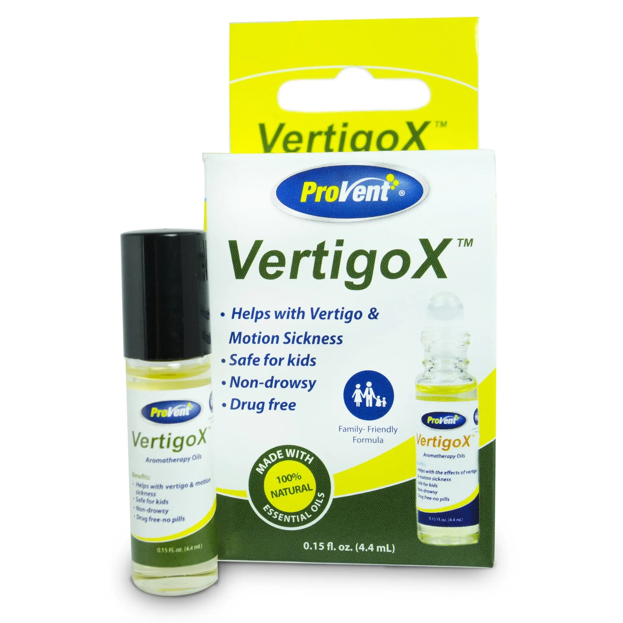 proVent Vertigo X Relief Oil 0.15 Fl Oz (4.4 ml) | Natural Motion Sickness & Nausea Relief