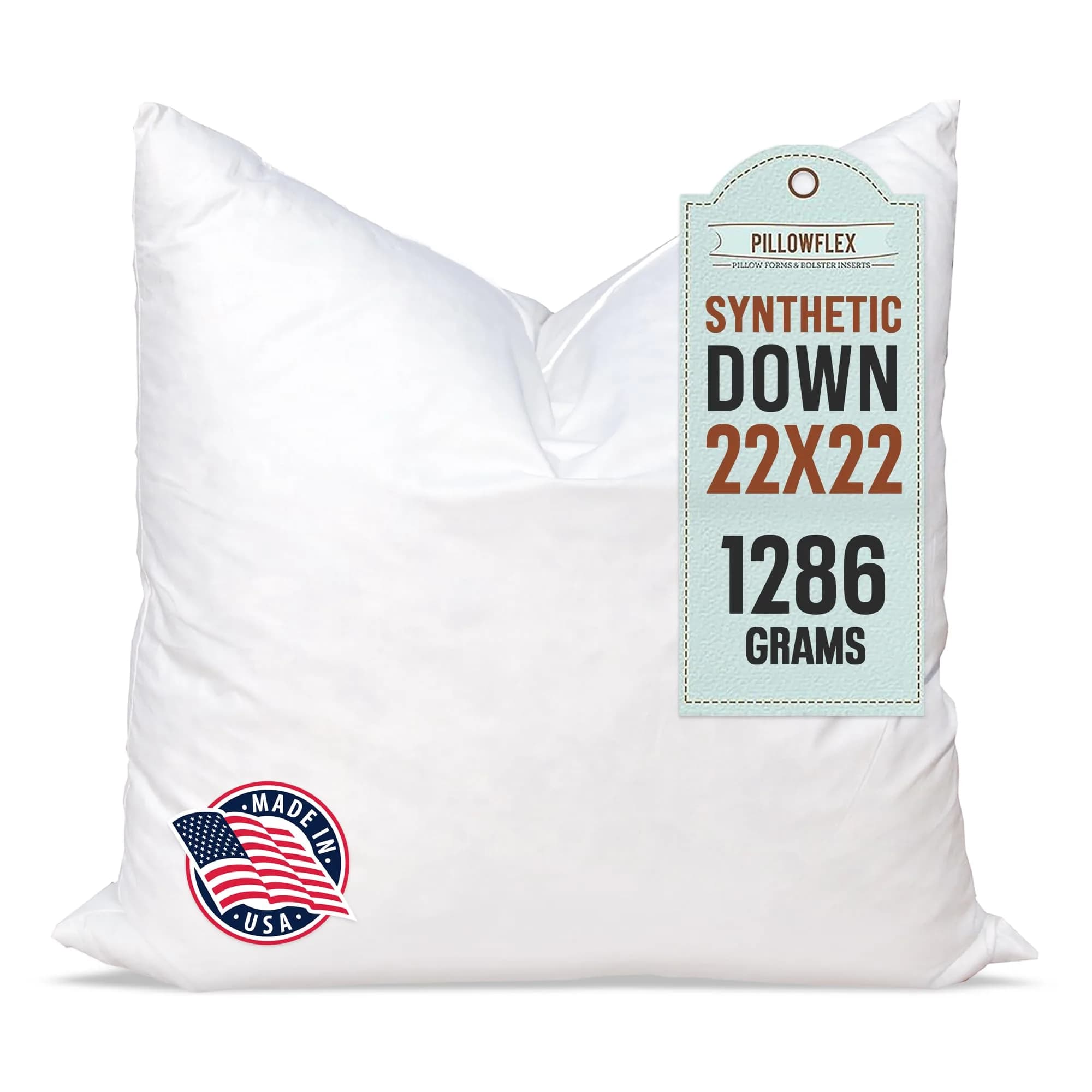 Pillowflex Synthetic Down Pillow Insert 55x55 cm (22x22 in) | Hypoallergenic & Washable Sham Insert - main product image