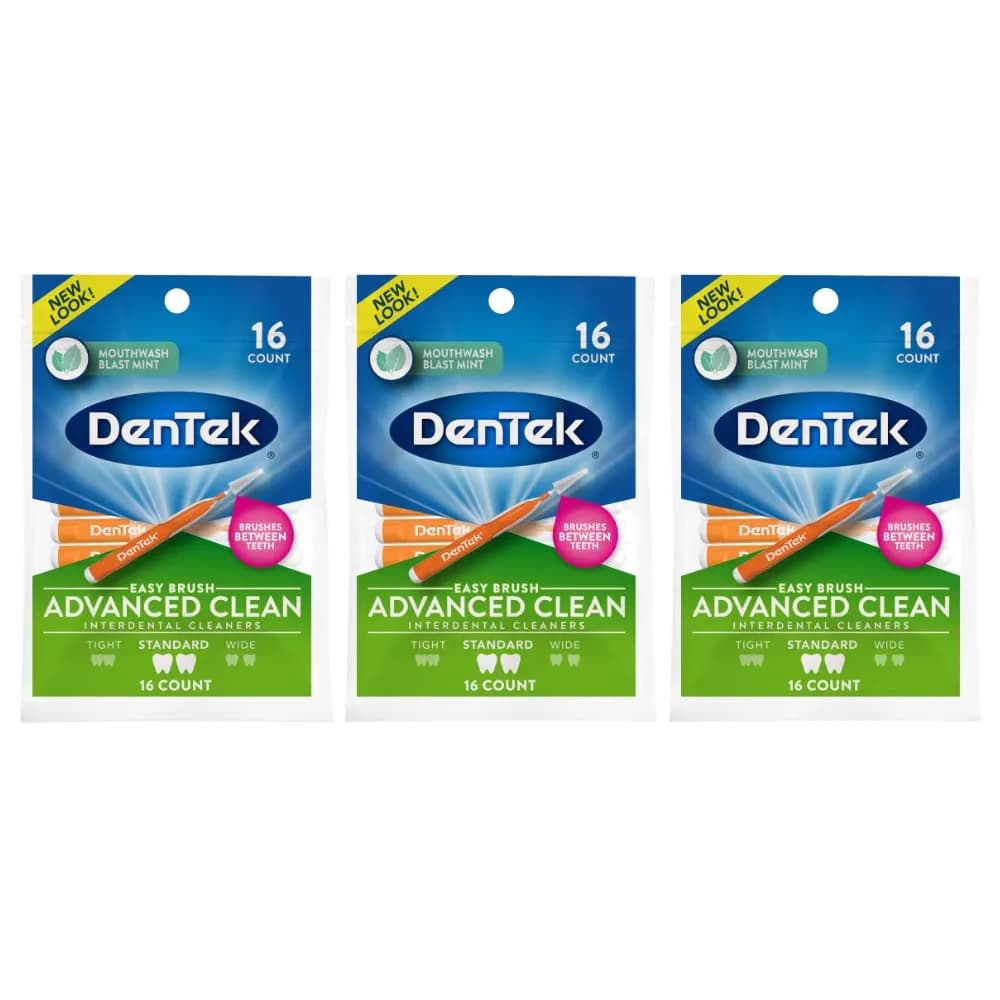 DenTek Easy Brush Interdental Cleaners 16 Count (Pack of 3) | Plaque Control & Oral Hygiene - main product image